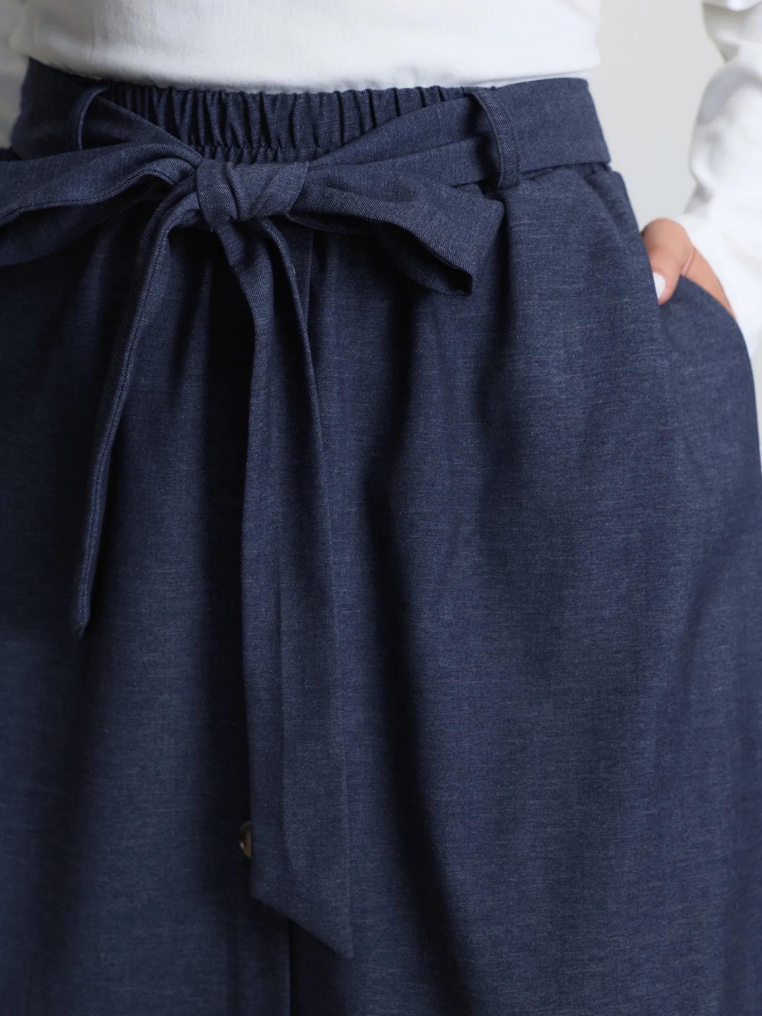 Stretchy Button Detail Waist-Tie Maxi Skirt sold by Bloomchic product image thumbnail 3