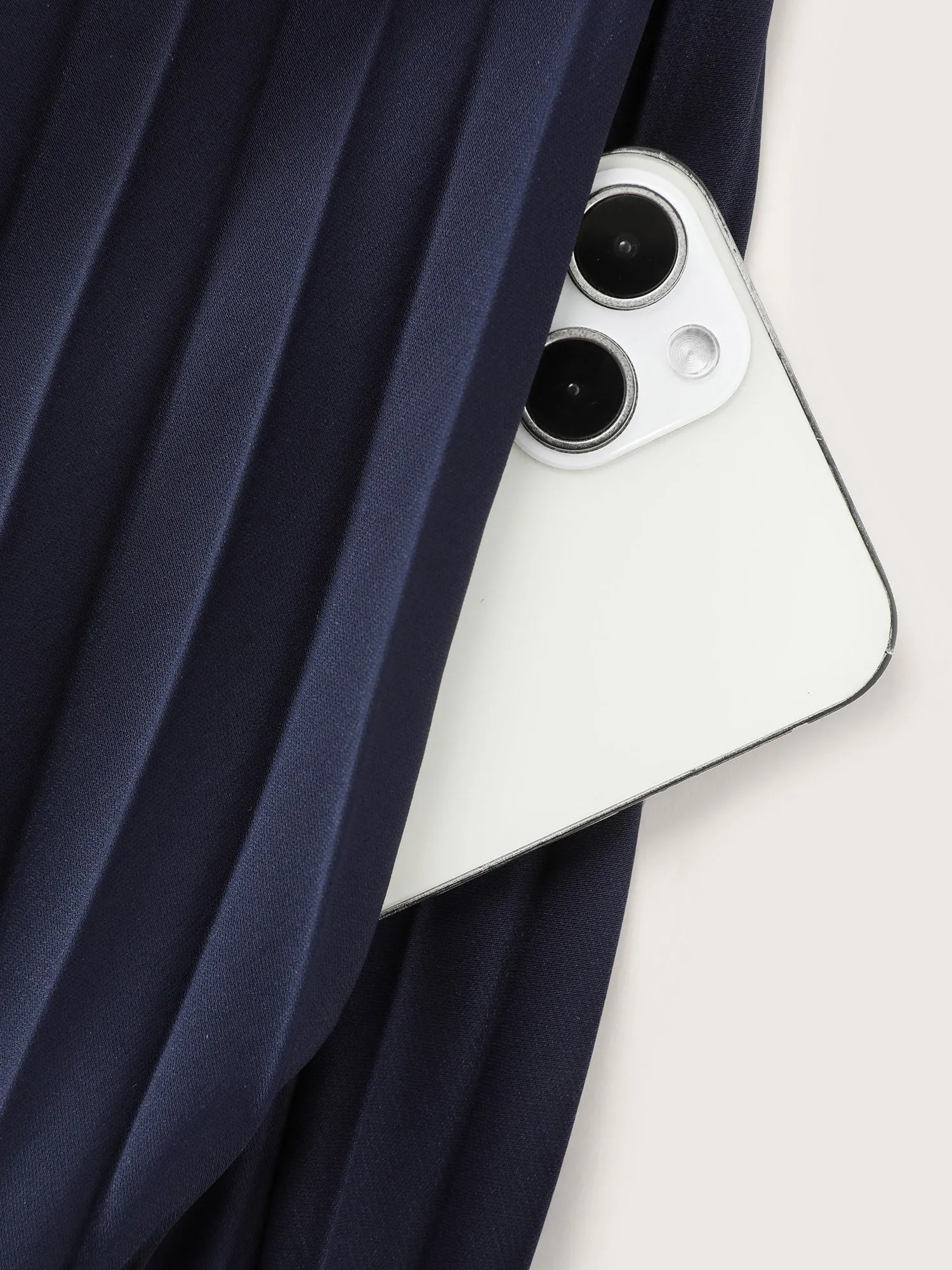 Pleated Waist V-Neck Balloon Sleeve Midi Dress sold by Bloomchic product image thumbnail 5