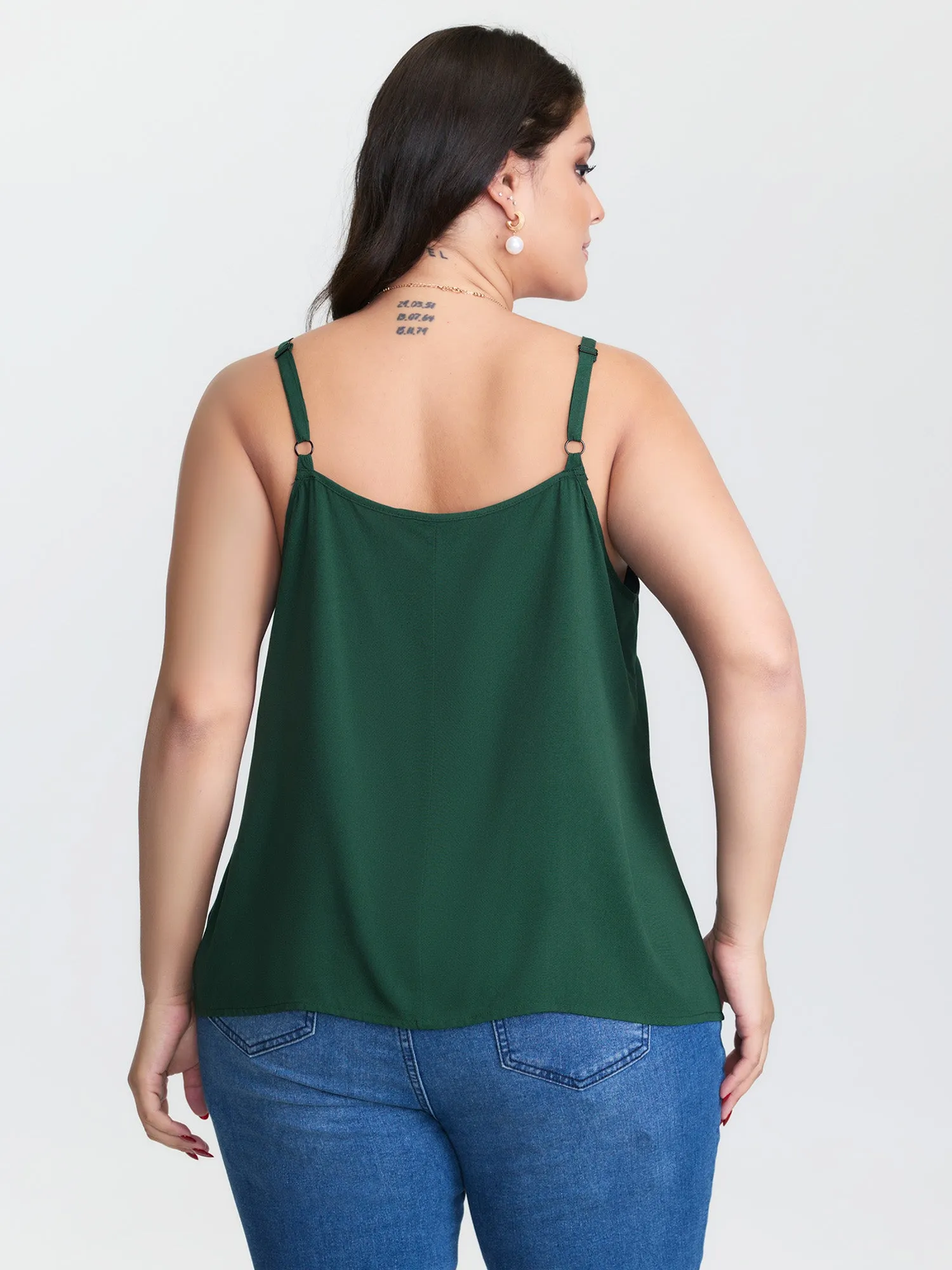 Lace Trim Adjustable Button Detail Tank Top sold by Bloomchic product image thumbnail 4