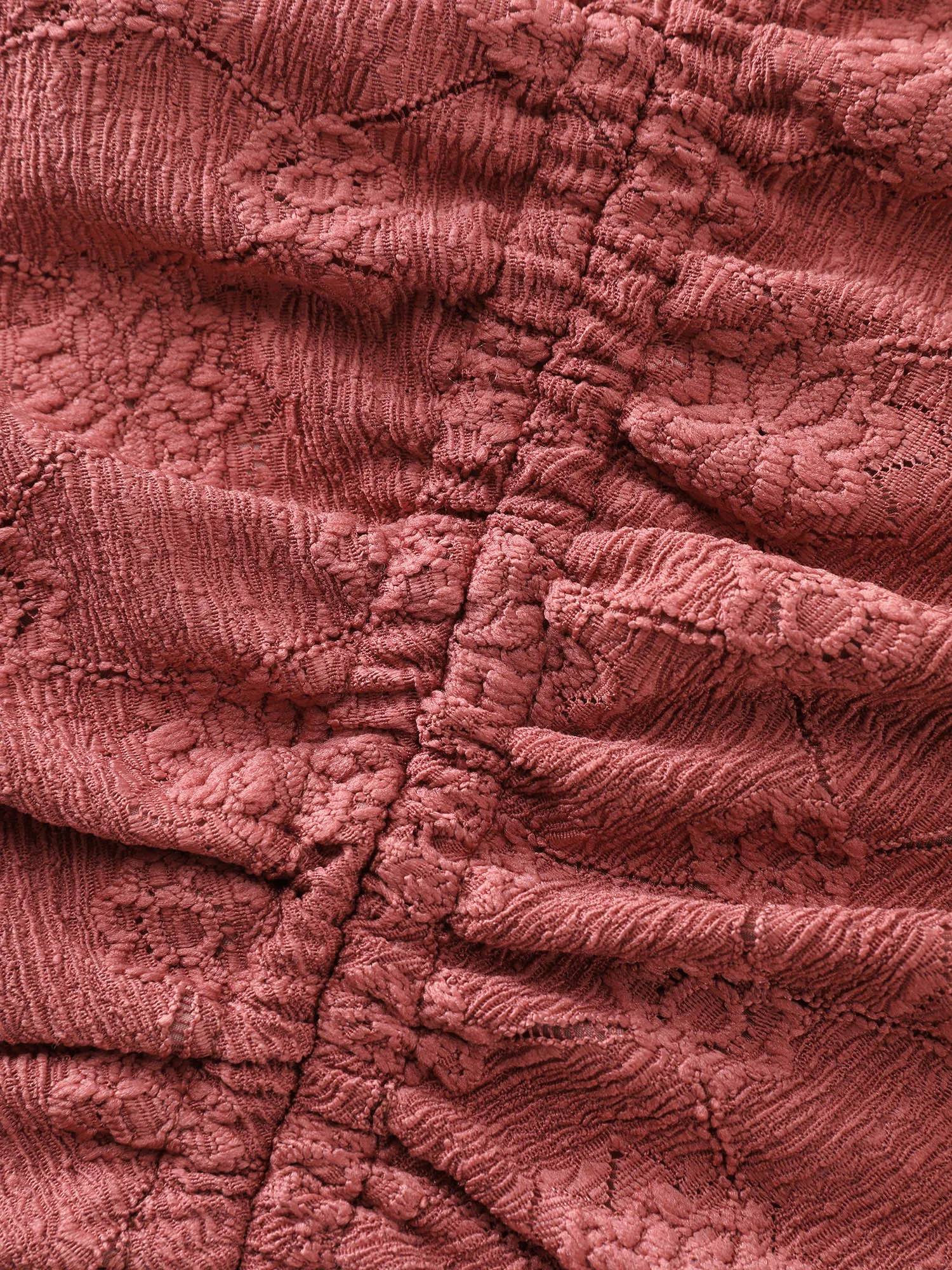 Ruched Bodice Textured Adjustable Knit Top sold by Bloomchic product image thumbnail 5