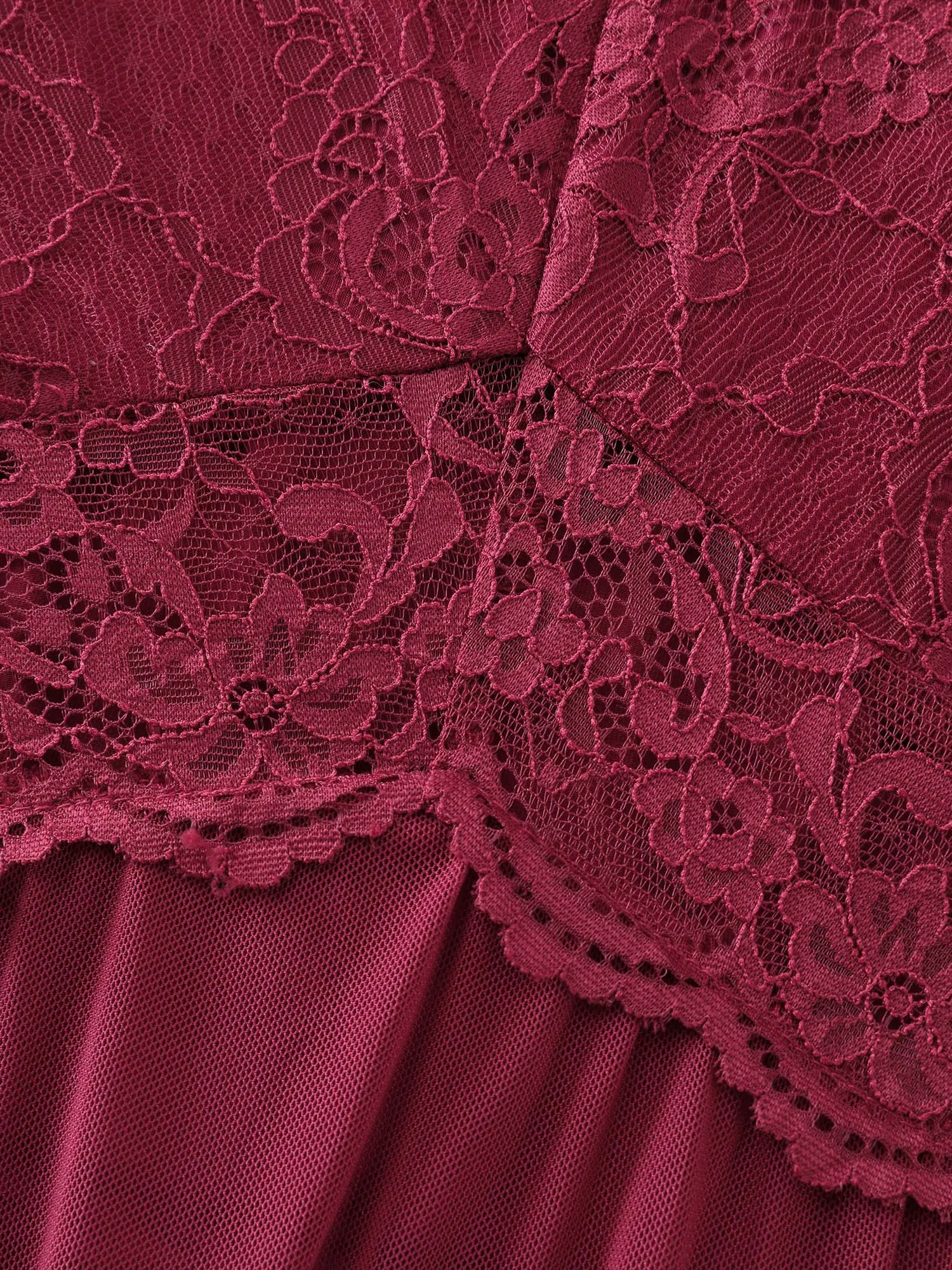 Lace Mesh V-Neckline Sheer Lounge Jumpsuit sold by Bloomchic product image thumbnail 5