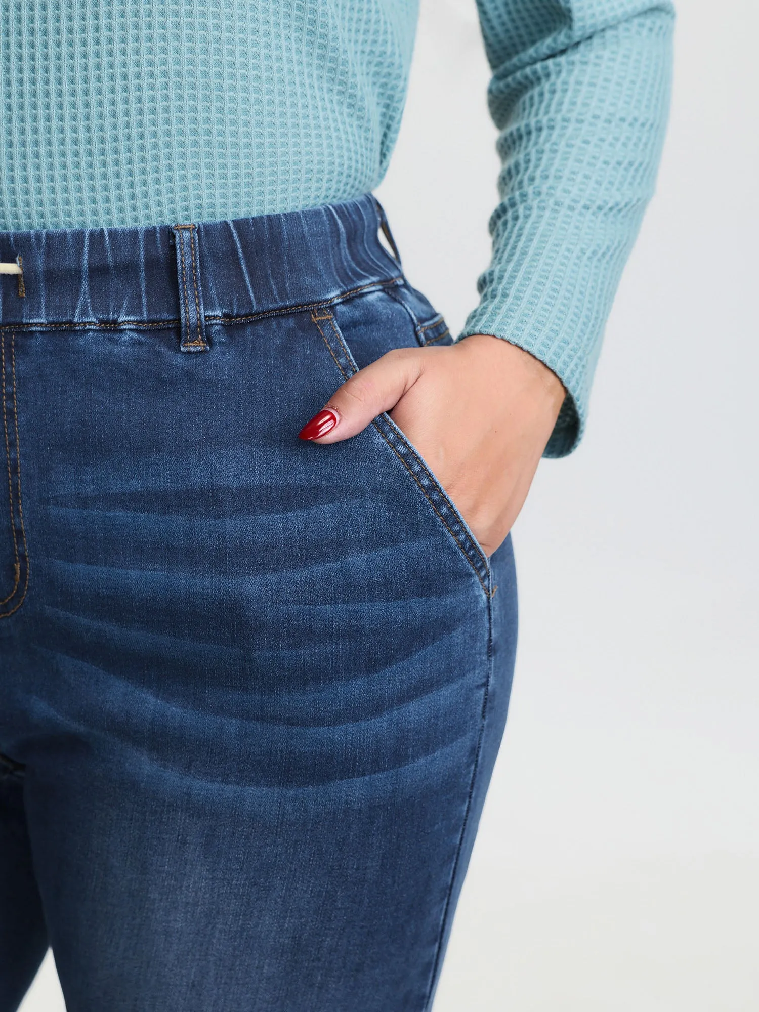 Pull-On Stretchy Boyfriend Jeans sold by Bloomchic product image thumbnail 3