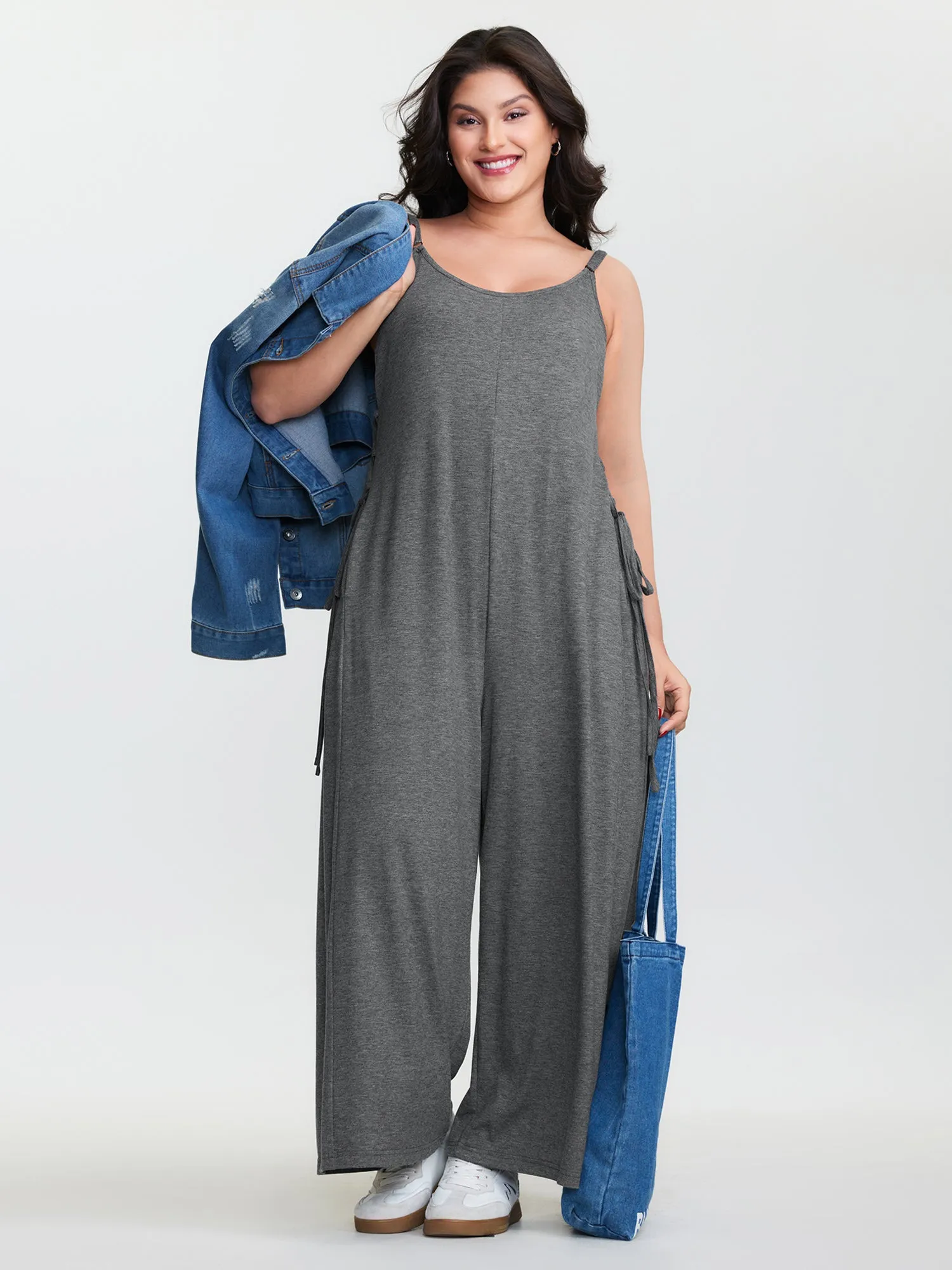 Supersoft Stretchy Side Tie Jumpsuit sold by Bloomchic