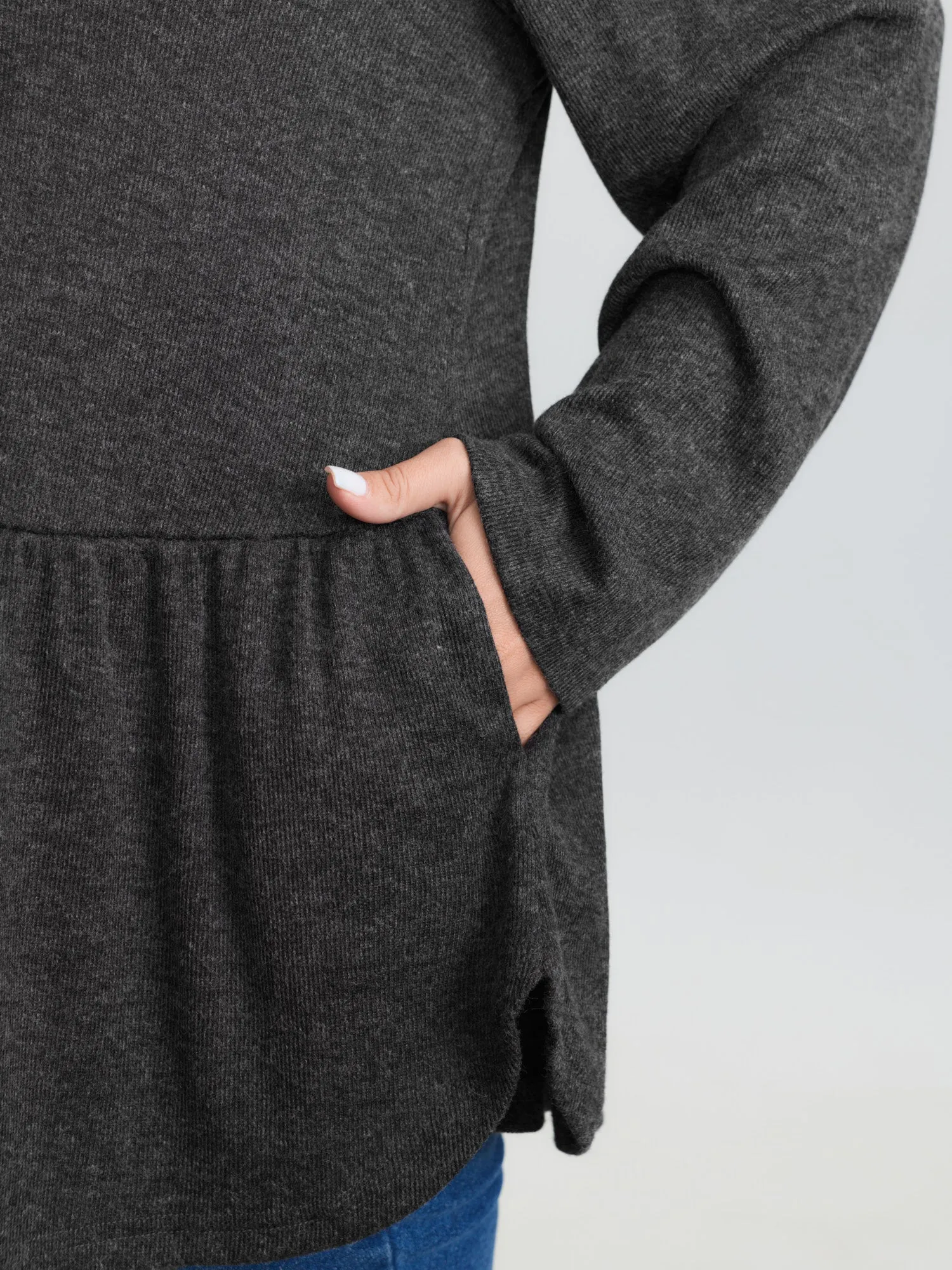 Textured Ruffled Hem Button Blouse sold by Bloomchic product image thumbnail 4