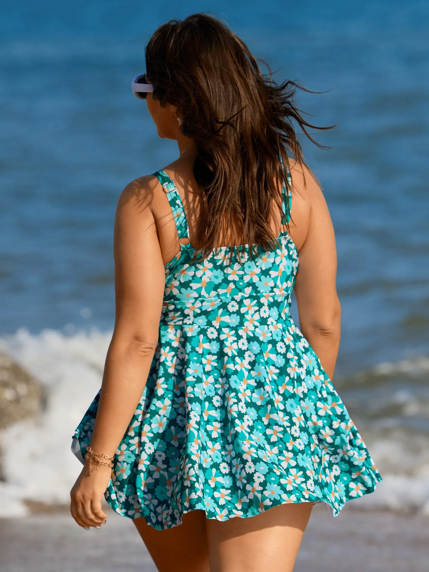 Floral Print Knotted Tie Hem Swim Dress sold by Bloomchic product image thumbnail 4