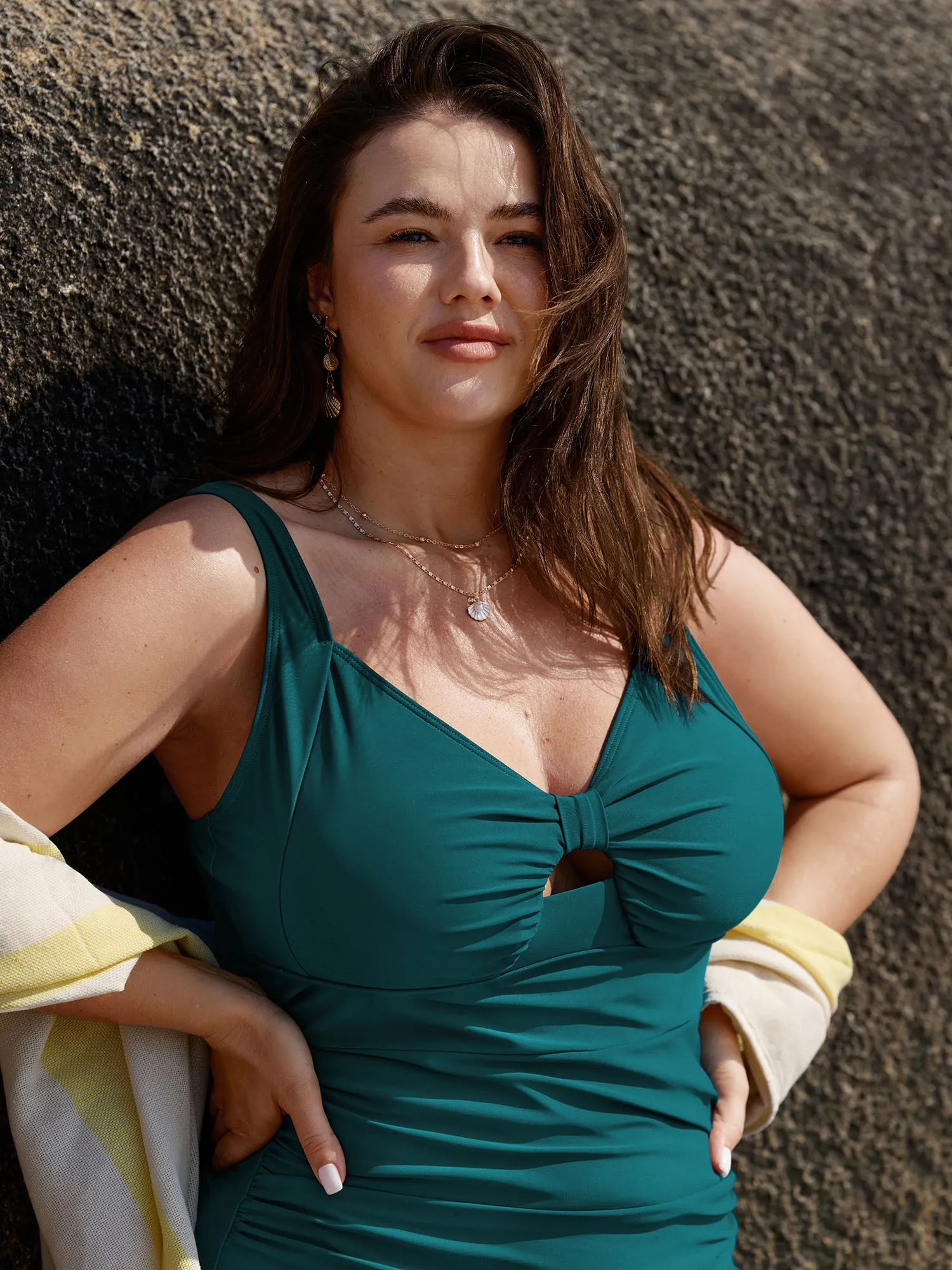 Cut-Out Back-Tie Keyhole One-Piece Swimsuit sold by Bloomchic product image thumbnail 4