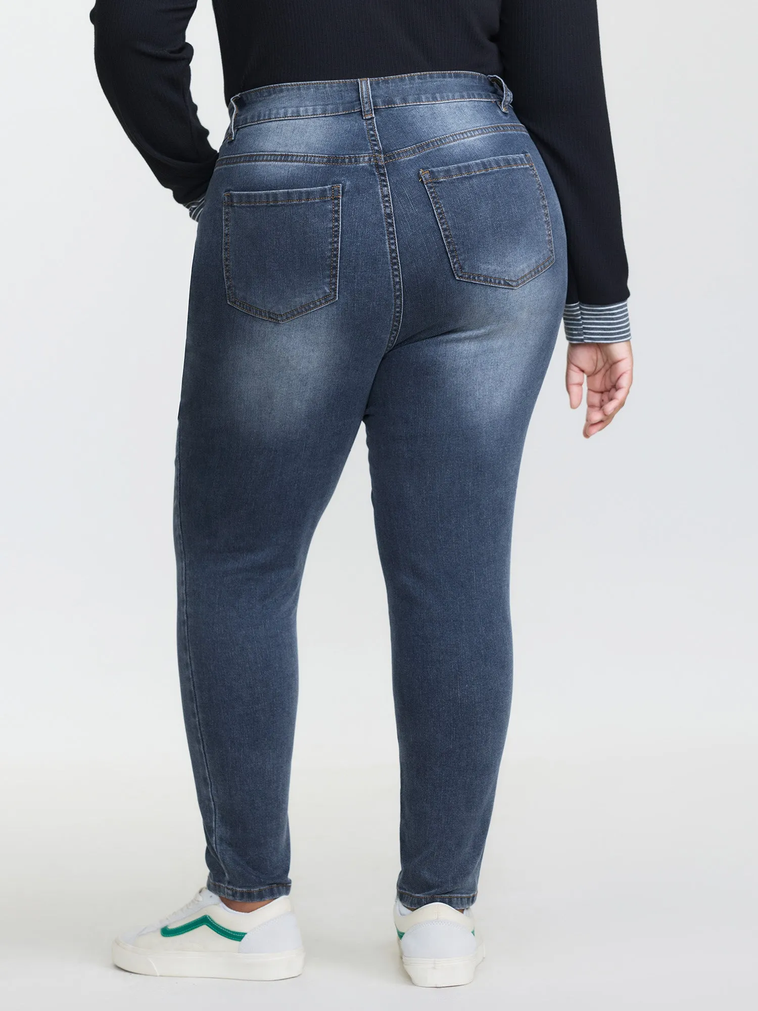 High-Rise Embroidered Cropped Skinny-Fit Jeans sold by Bloomchic product image thumbnail 4