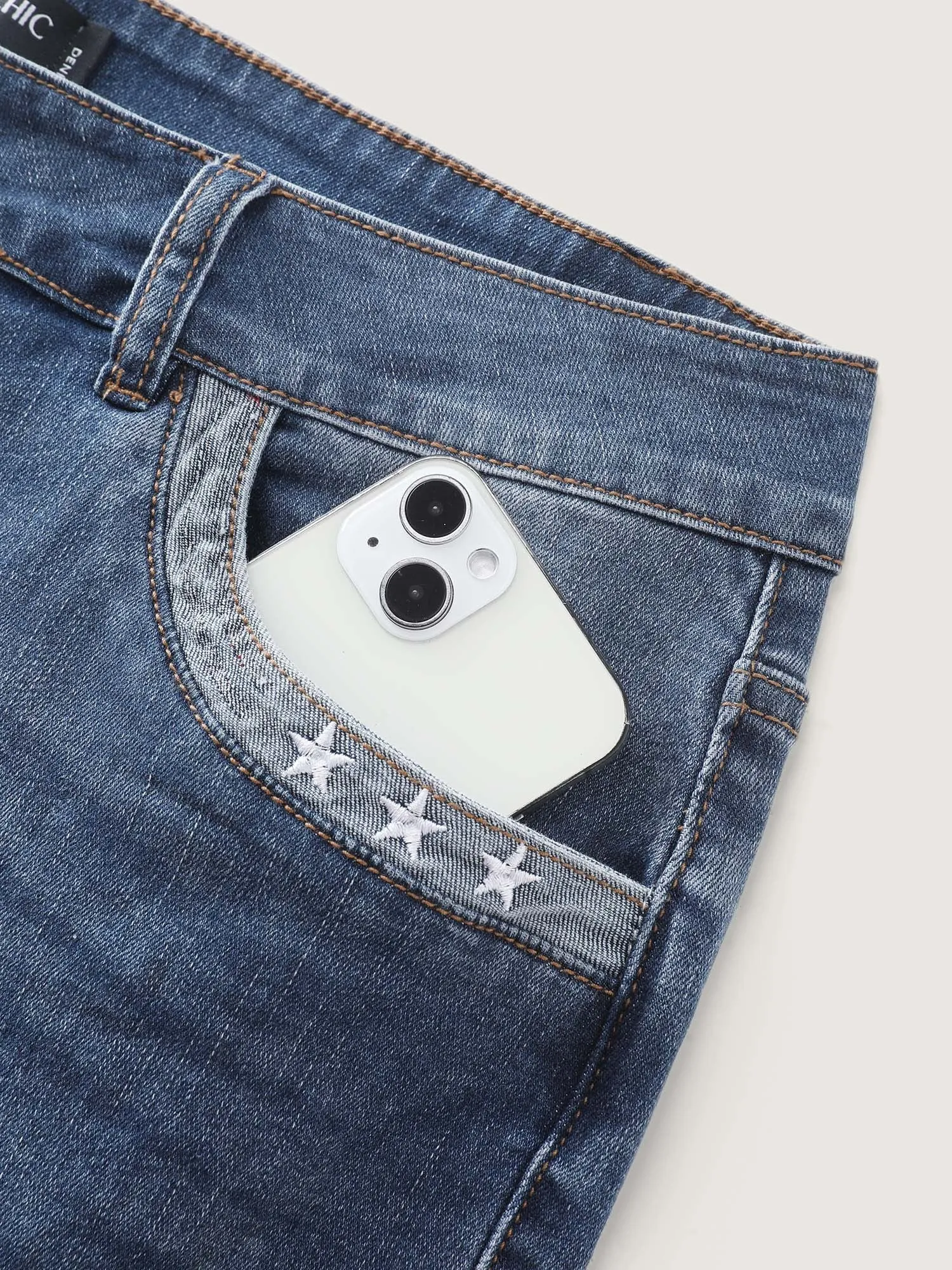 High-Rise Embroidered Cropped Skinny-Fit Jeans sold by Bloomchic product image thumbnail 5