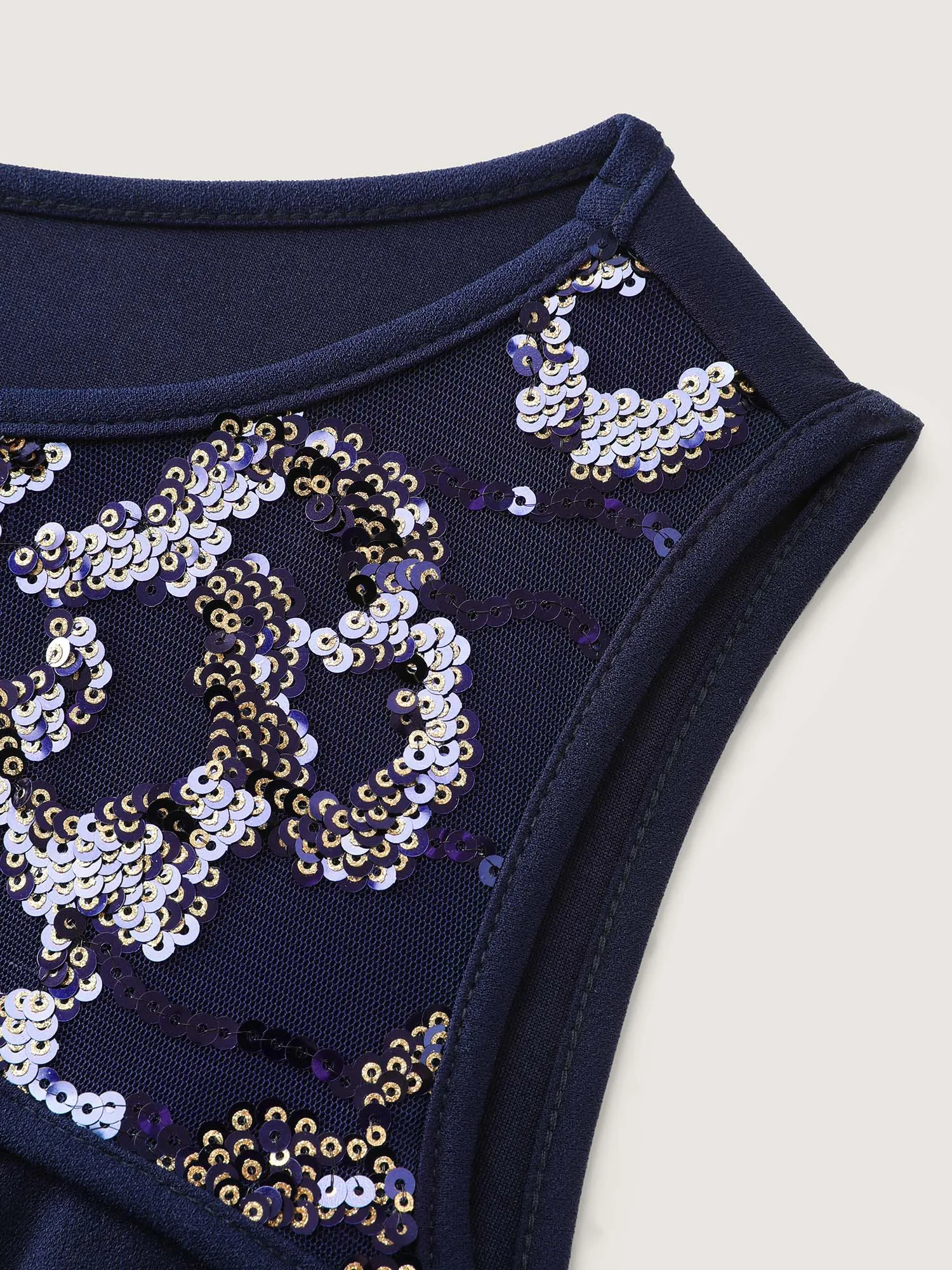 Sequin Sheer Neckline Cut-Out Midi Dress sold by Bloomchic product image thumbnail 5