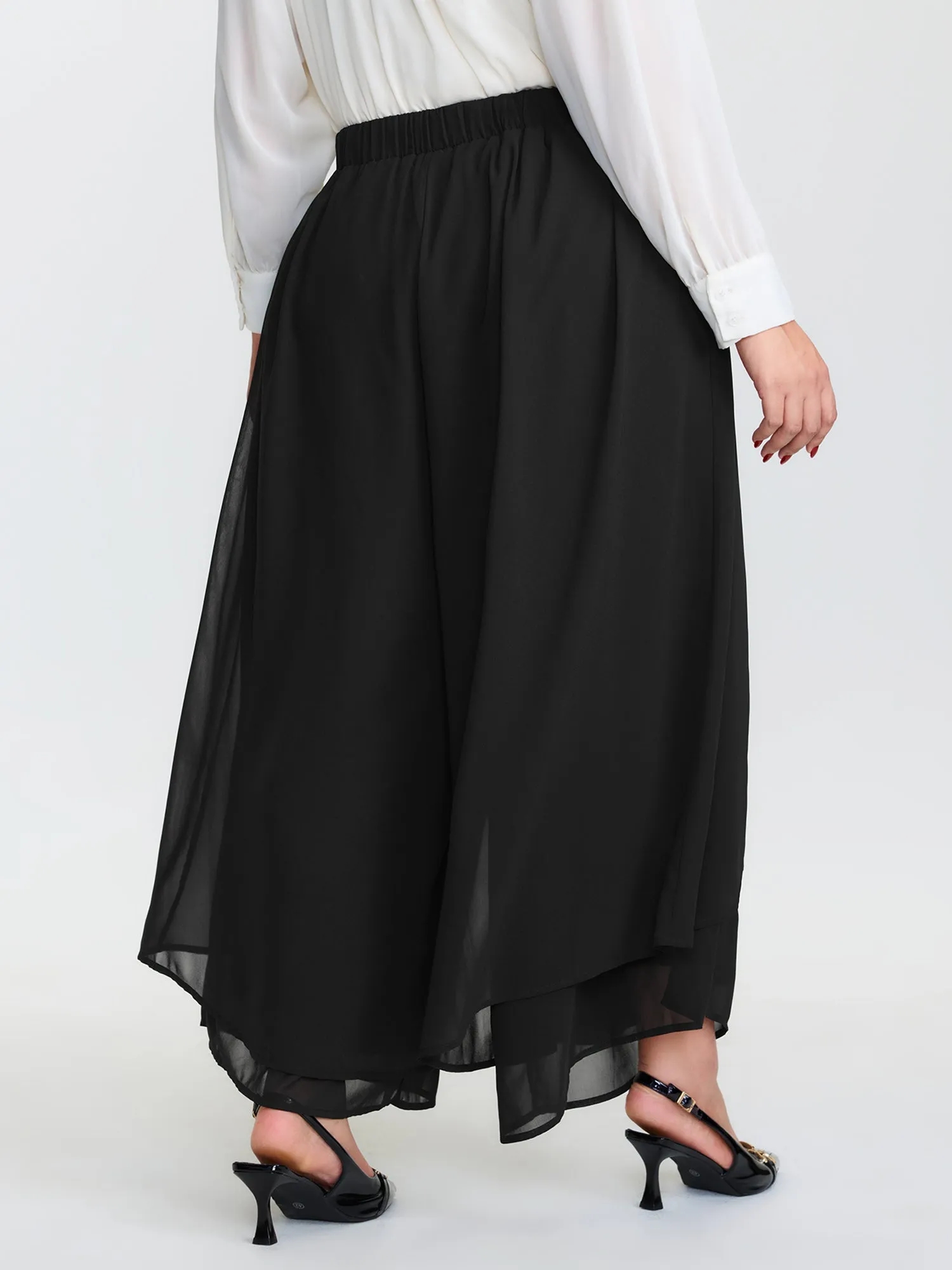 Chiffon Stretchy Waist Flowy Pants sold by Bloomchic product image thumbnail 5