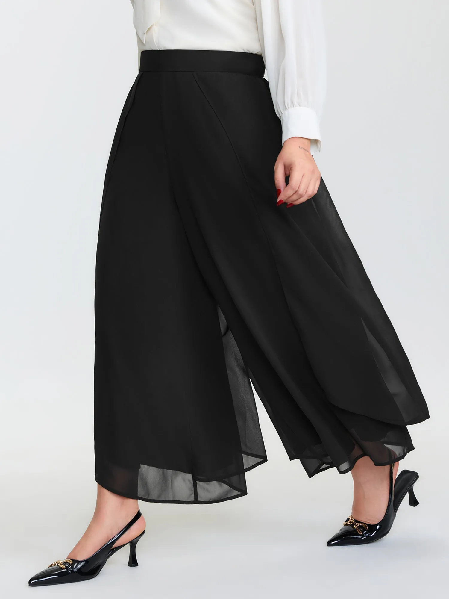 Chiffon Stretchy Waist Flowy Pants sold by Bloomchic product image thumbnail 4