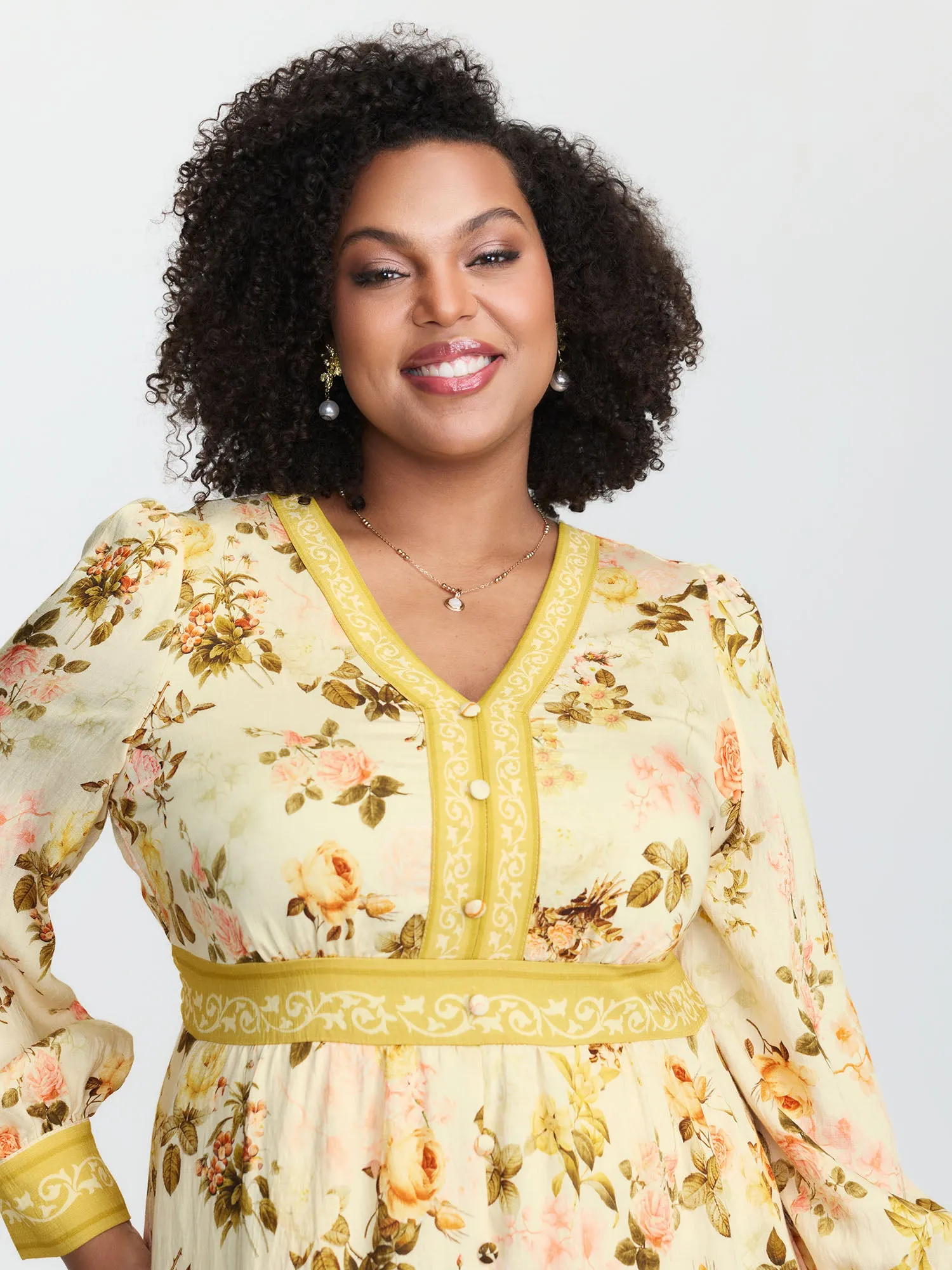 Sunkissed Floral Color Contrast Midi Dress sold by Bloomchic product image thumbnail 2