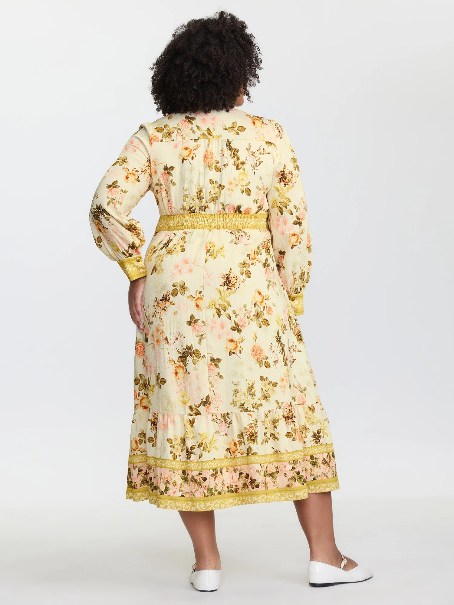 Sunkissed Floral Color Contrast Midi Dress sold by Bloomchic product image thumbnail 4
