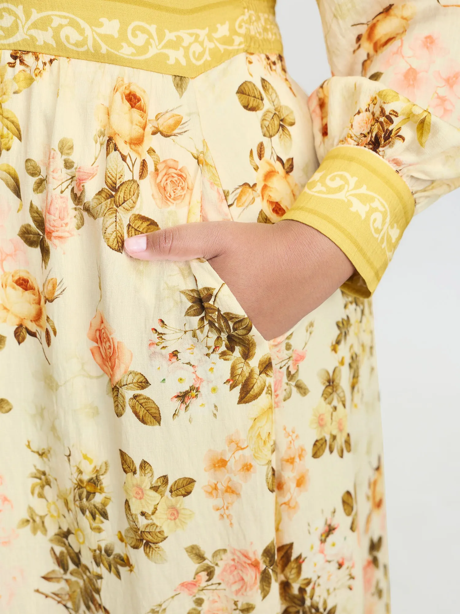 Sunkissed Floral Color Contrast Midi Dress sold by Bloomchic product image thumbnail 3