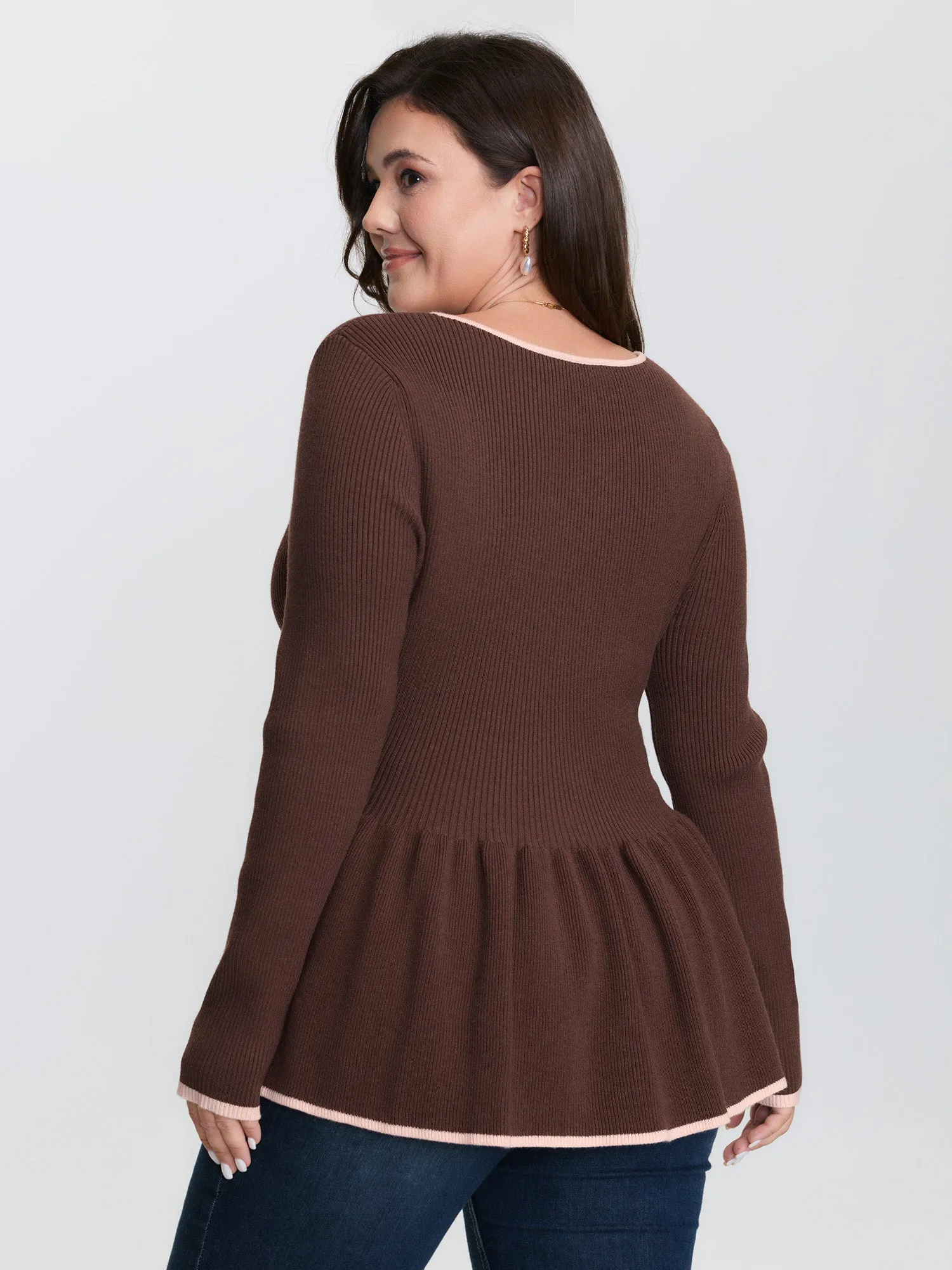 Sweetheart Neckline Cinched Waist Pullover sold by Bloomchic product image thumbnail 4