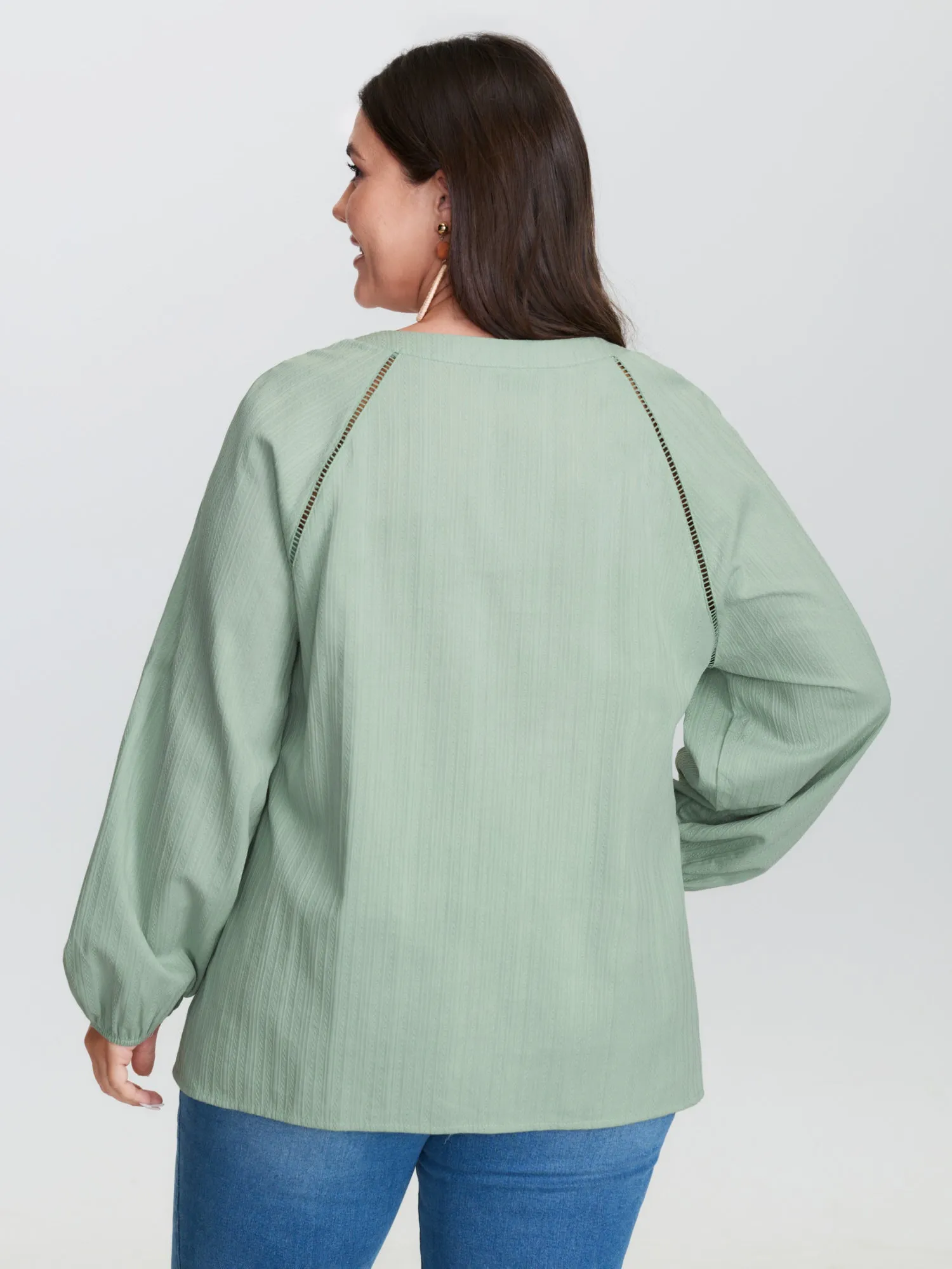 Pure Cotton Webbing Cut-Out Blouse sold by Bloomchic product image thumbnail 4