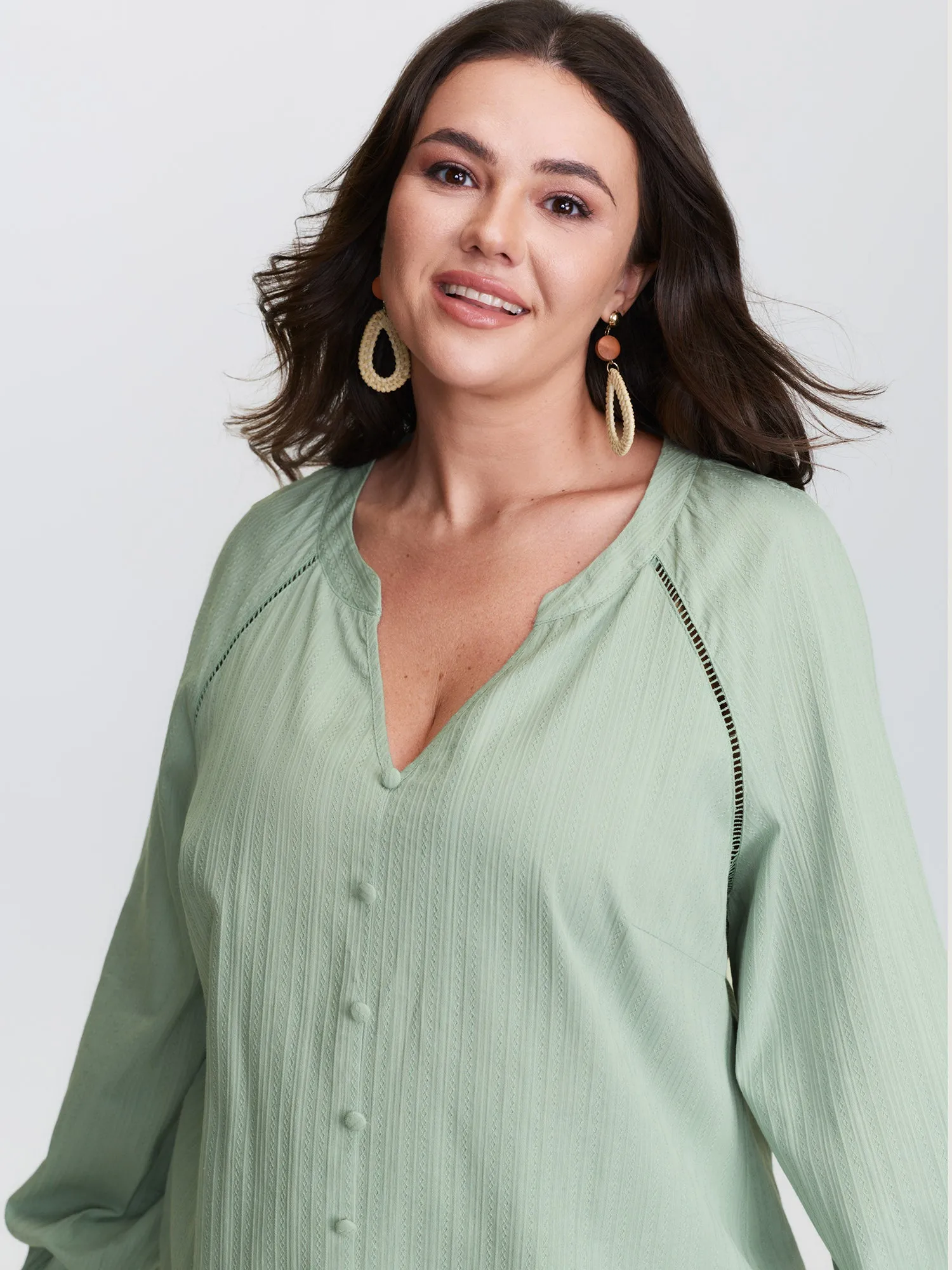 Pure Cotton Webbing Cut-Out Blouse sold by Bloomchic product image thumbnail 2