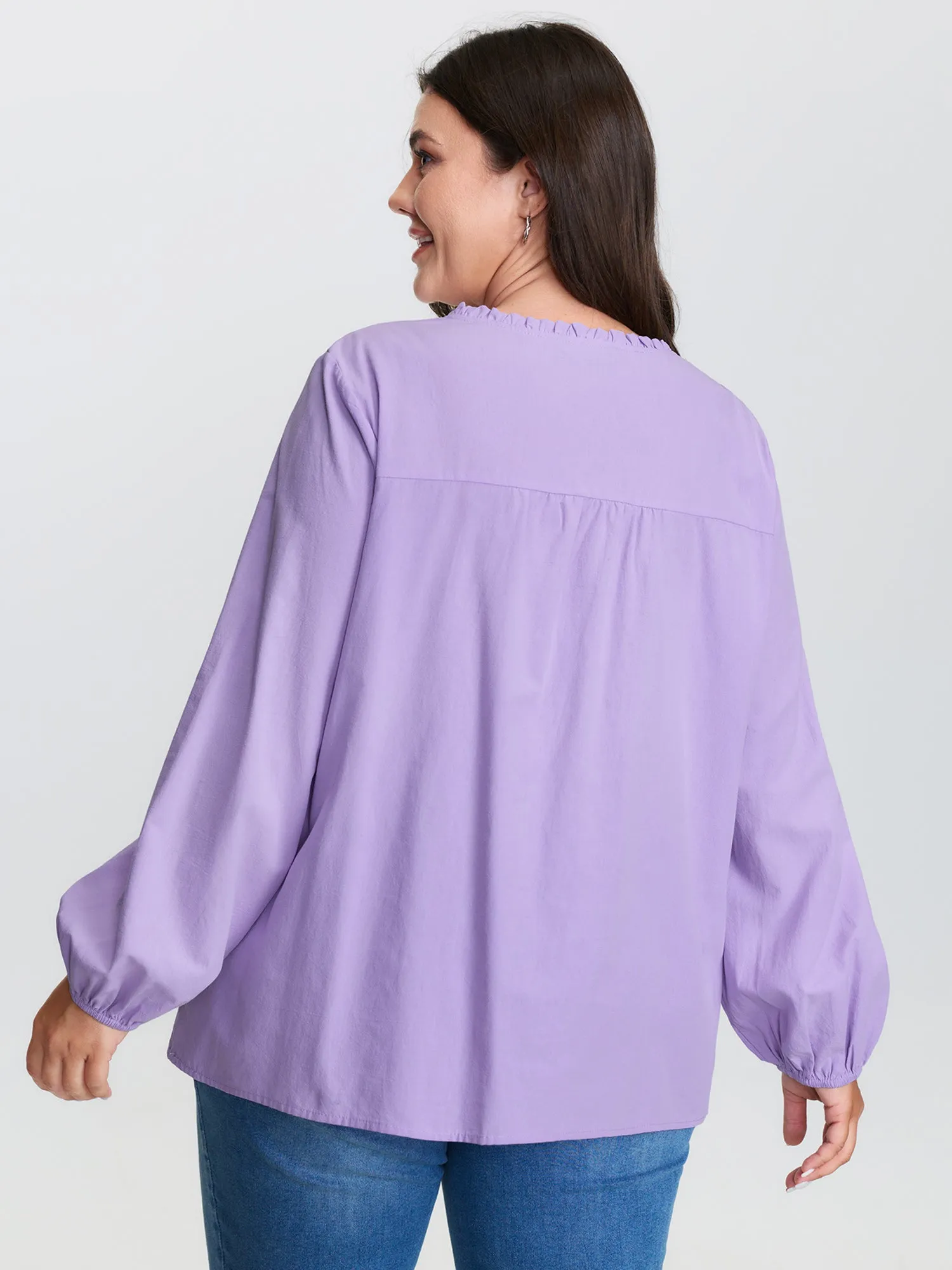 Pure Cotton Shirred Button Down Shirt sold by Bloomchic product image thumbnail 4