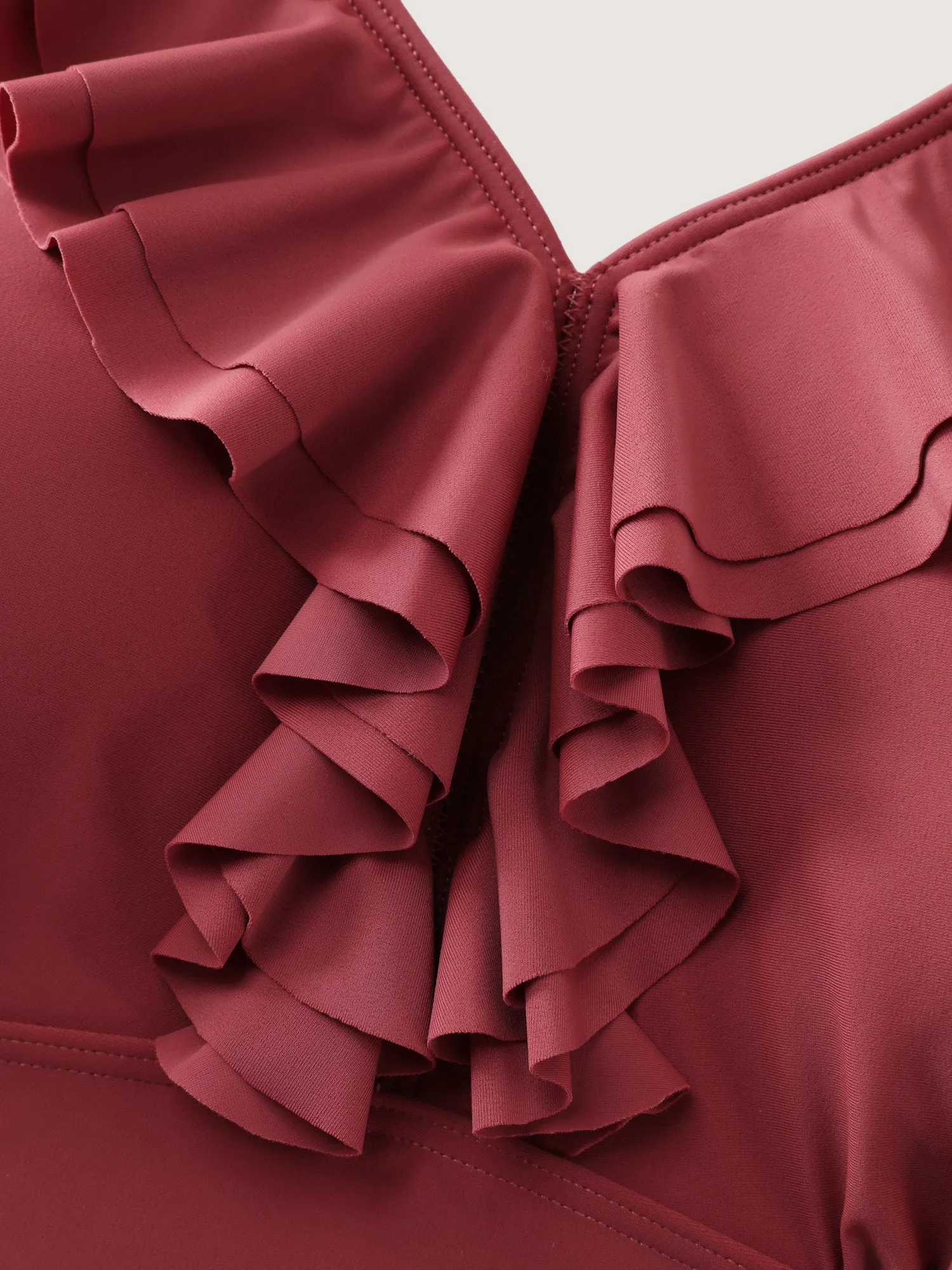 Ruffled Trim Ruched One-Piece Swimsuit sold by Bloomchic product image thumbnail 5