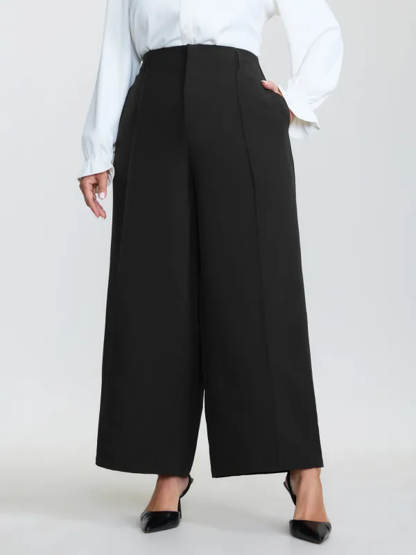 Stretchy Waist Straight Leg Pants made by Bloomchic