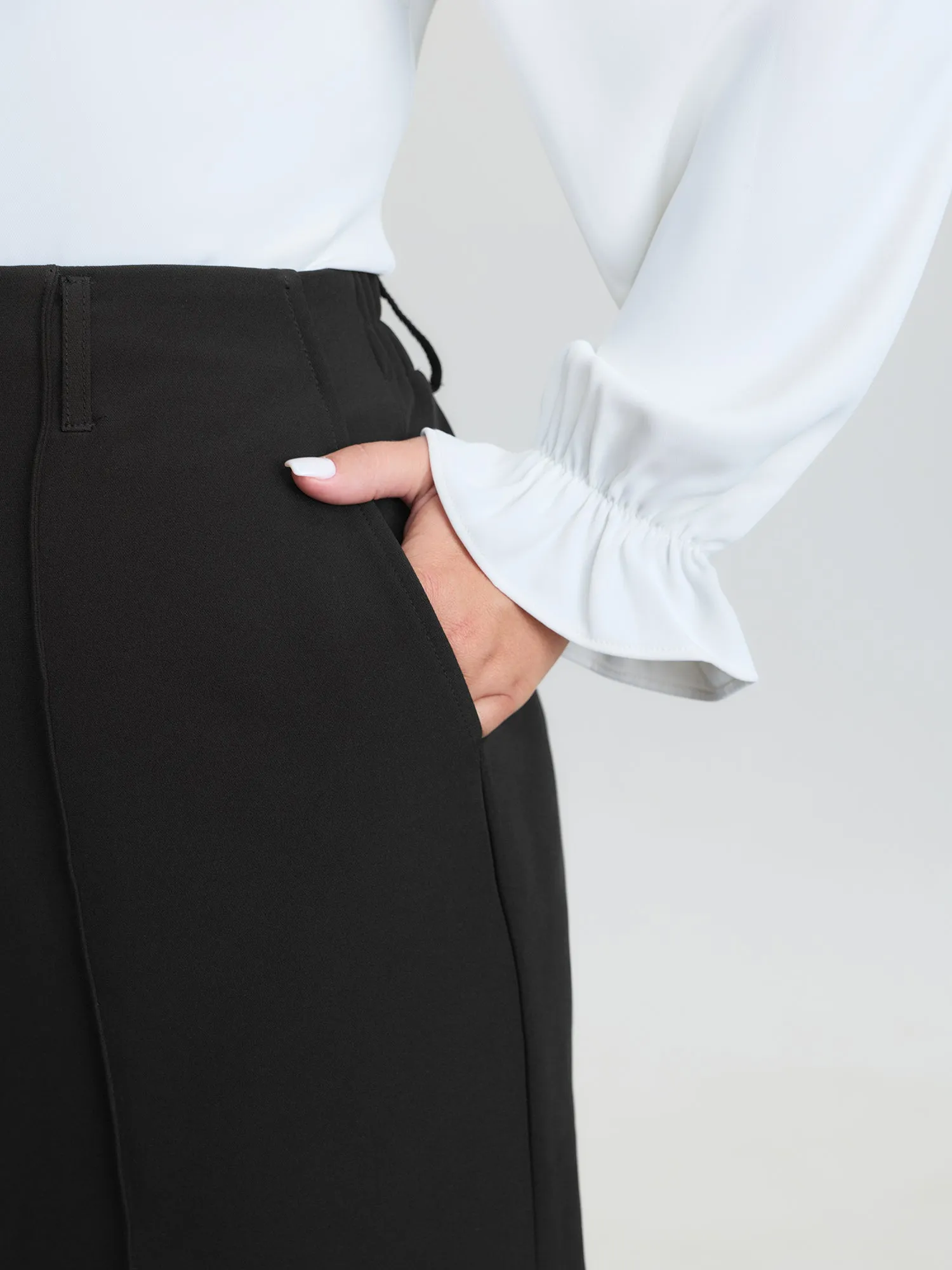 Stretchy Waist Straight Leg Pants sold by Bloomchic product image thumbnail 3