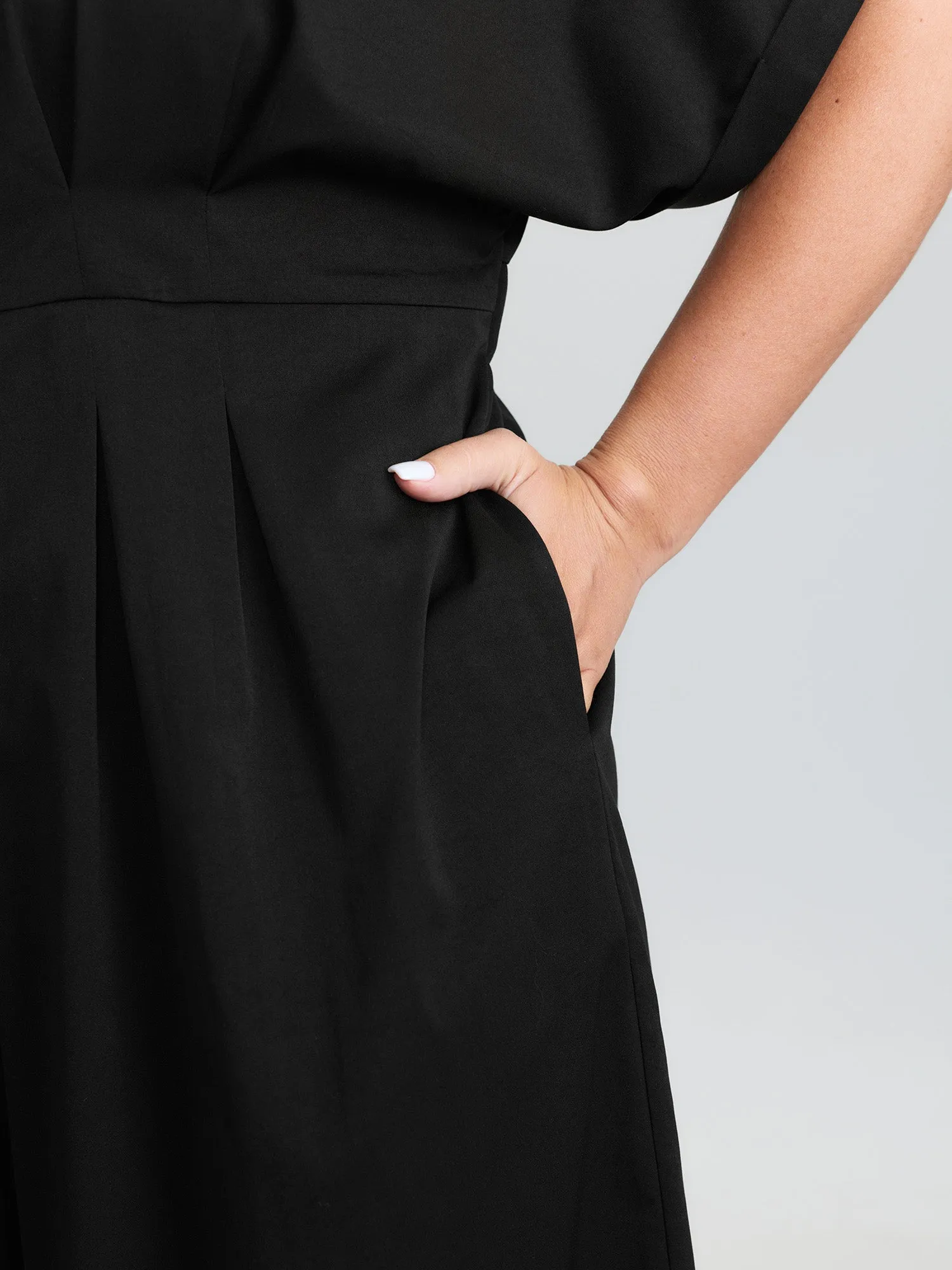 Pleated Waistband Button Detail Pocket Jumpsuit sold by Bloomchic product image thumbnail 4