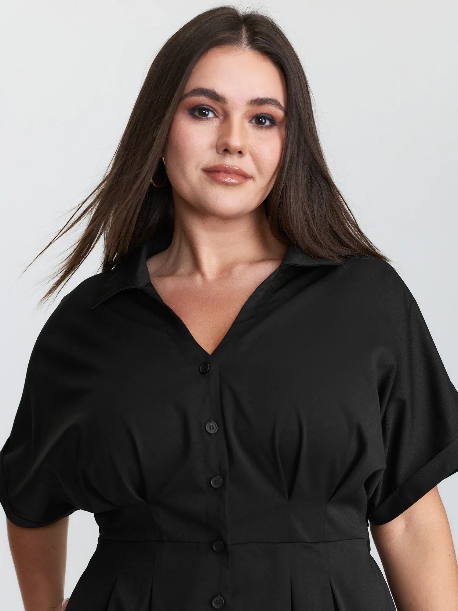 Pleated Waistband Button Detail Pocket Jumpsuit sold by Bloomchic product image thumbnail 2