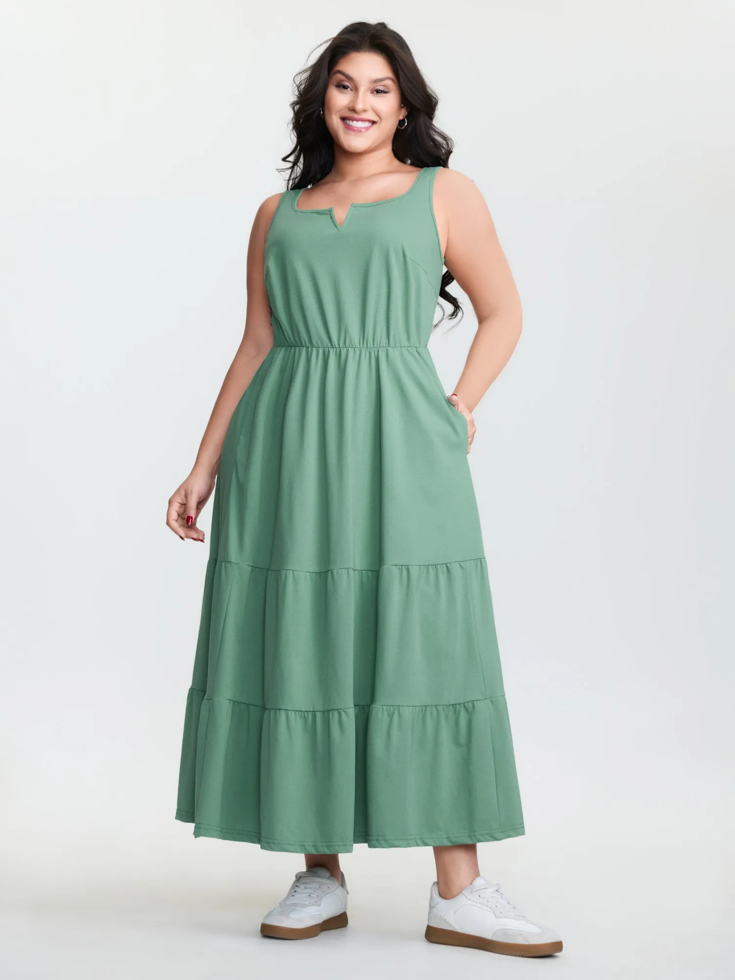 Stretchy Tiered Flowy Maxi Dress sold by Bloomchic product image thumbnail 2