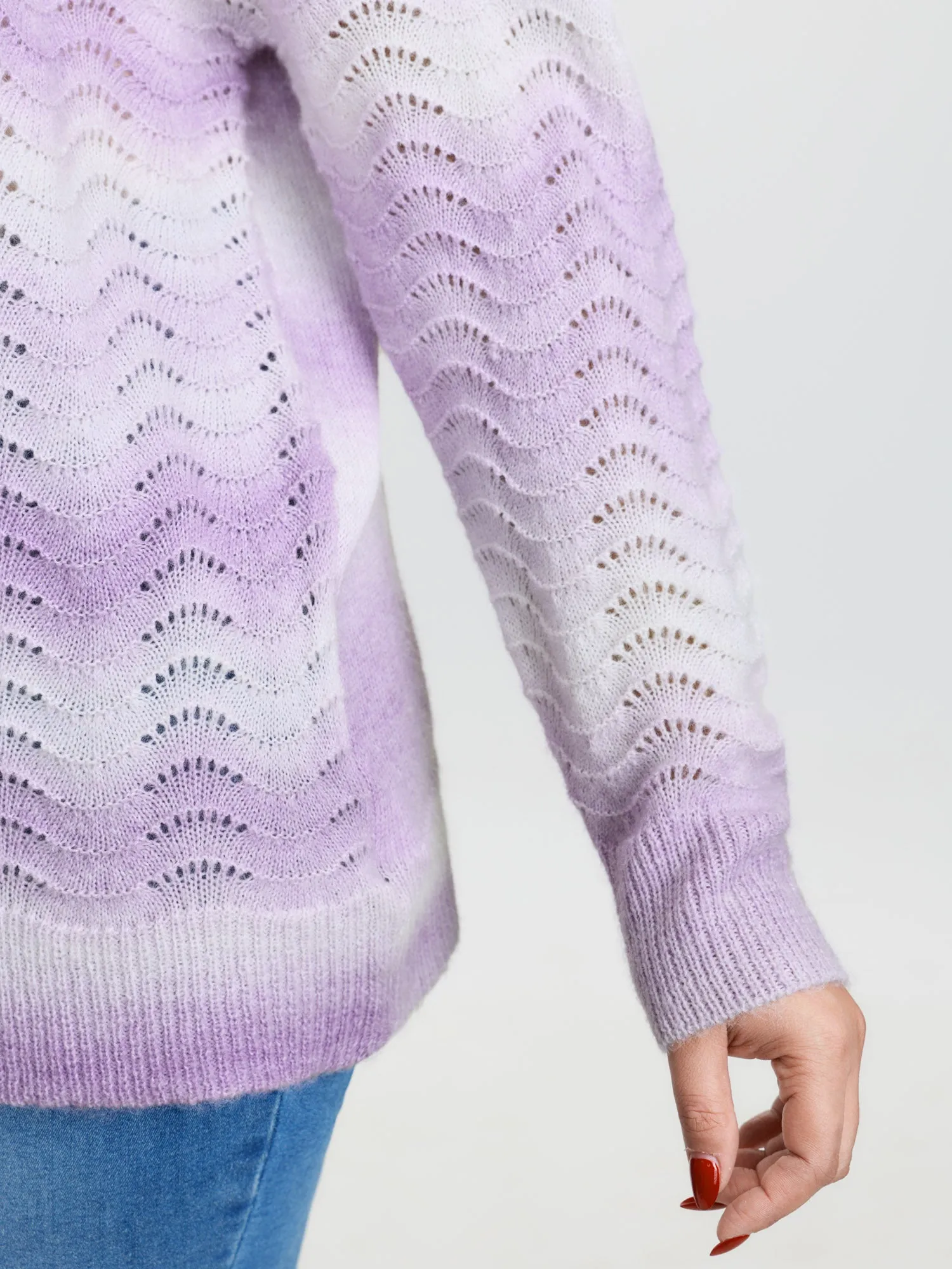 Textured Color Gradient Drop Shoulder Pullover sold by Bloomchic product image thumbnail 4