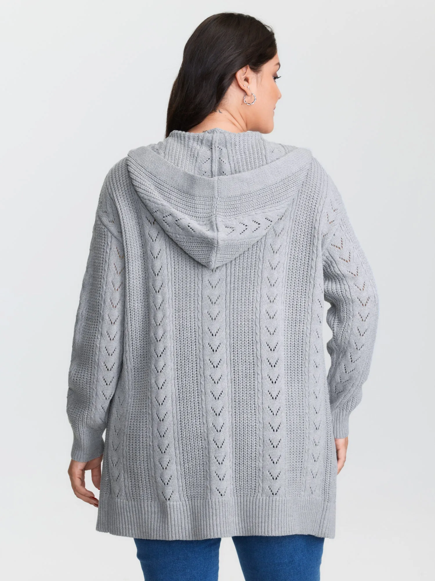 Textured Hooded Pockets Knit Cardigan sold by Bloomchic product image thumbnail 5