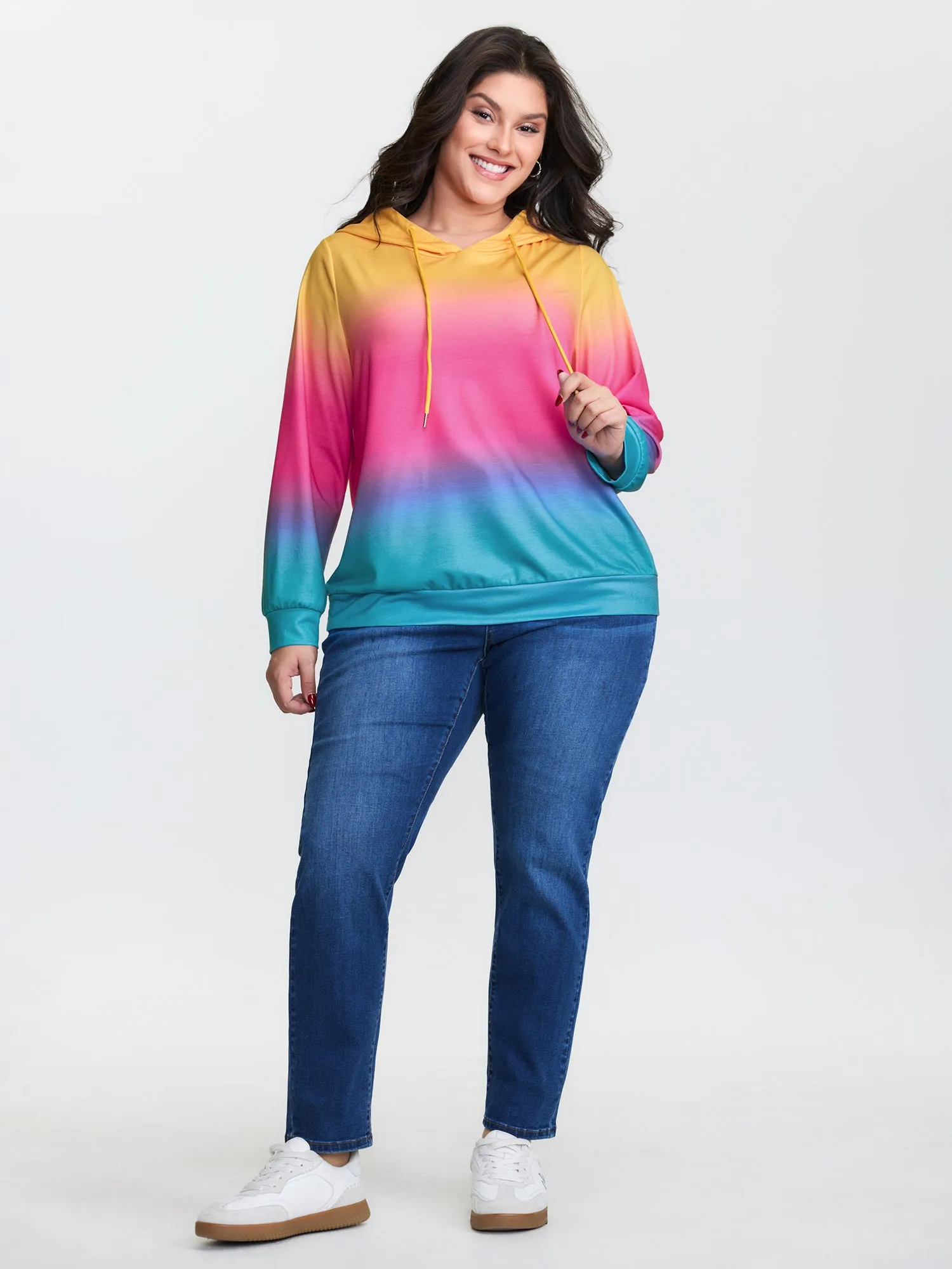 Color Gradient Stretchy Hem Hoodie sold by Bloomchic product image thumbnail 2