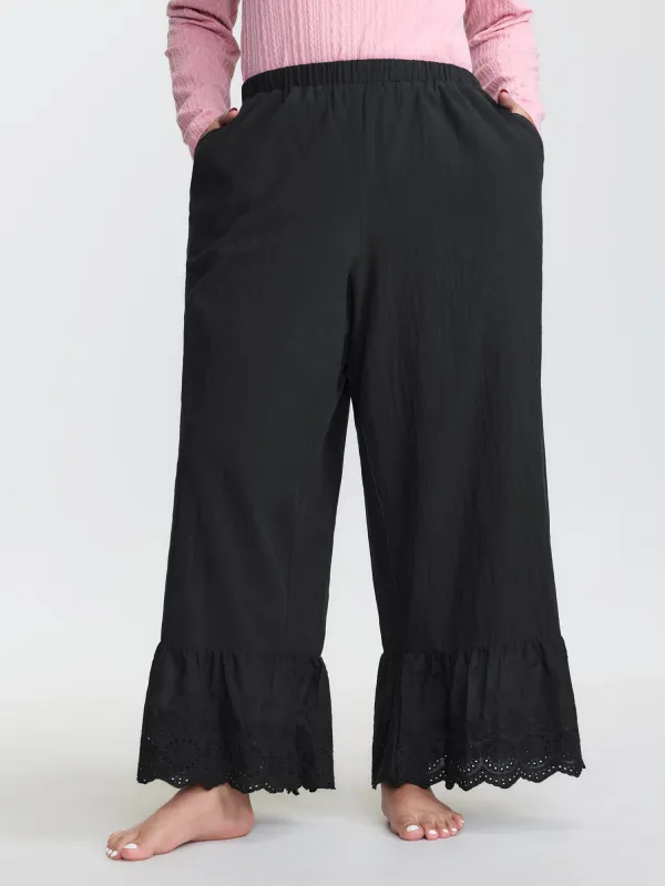 Pure Cotton Ruffled Hem Lounge Bottoms sold by Bloomchic