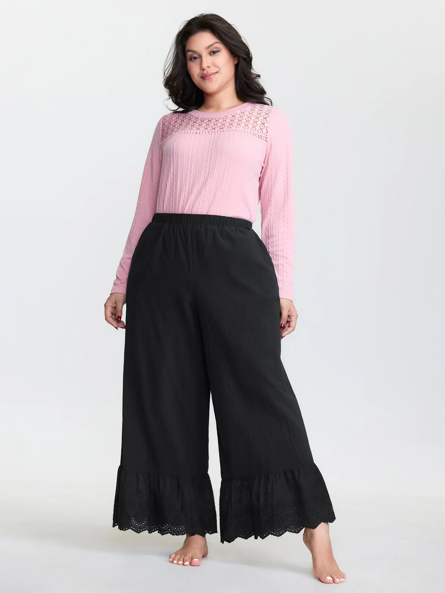 Pure Cotton Ruffled Hem Lounge Bottoms sold by Bloomchic product image thumbnail 2