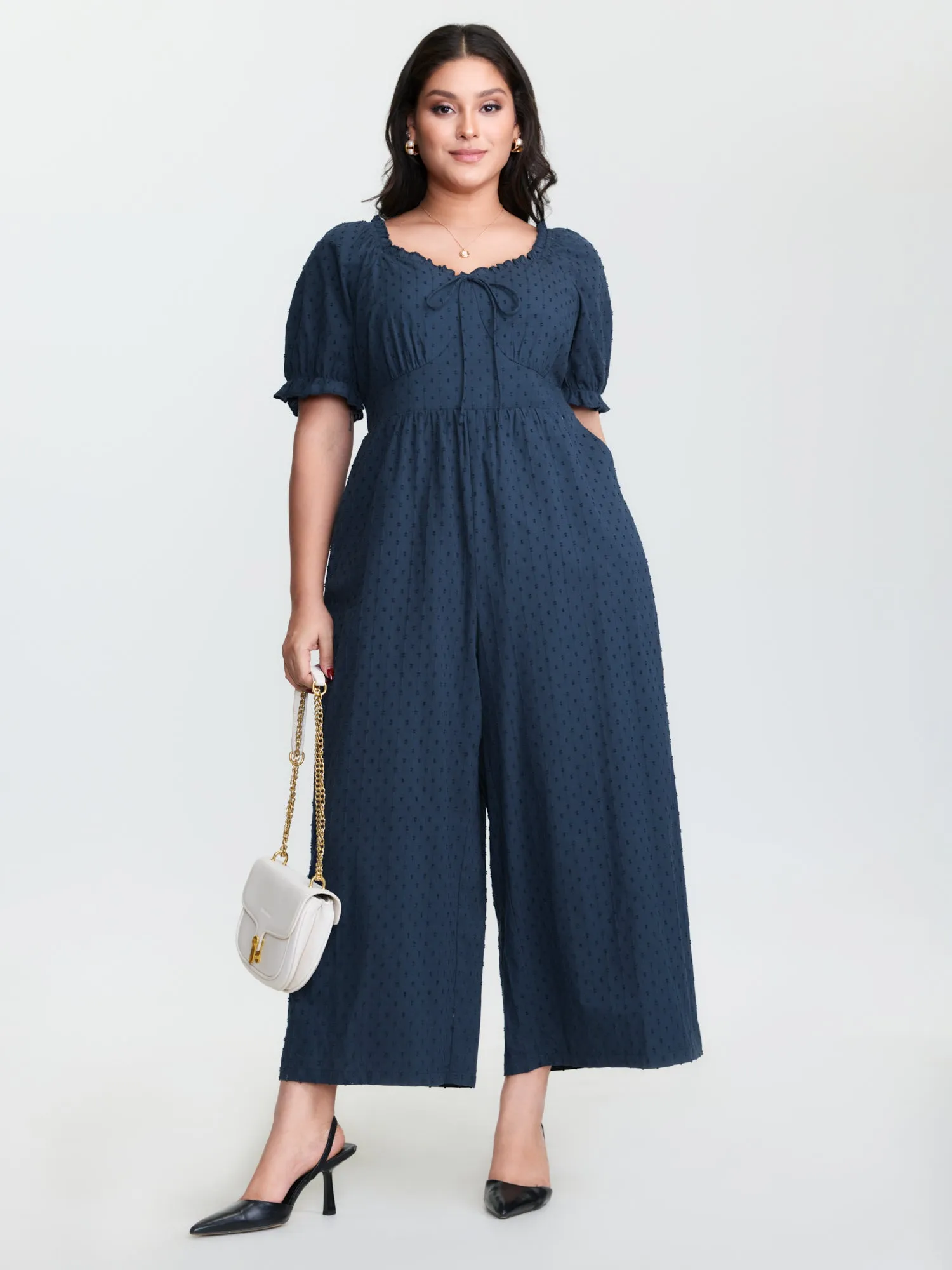 Pure Cotton Textured Pockets Jumpsuit sold by Bloomchic