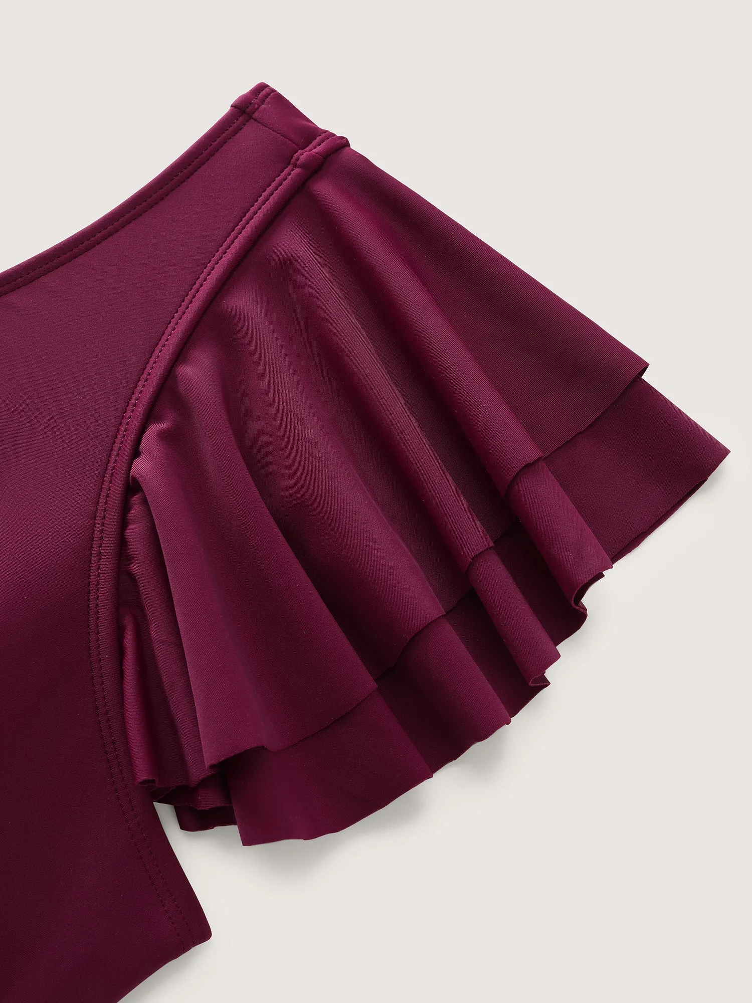 Flutter Sleeve Adjustable Drawstring One Piece Swimsuit sold by Bloomchic product image thumbnail 5