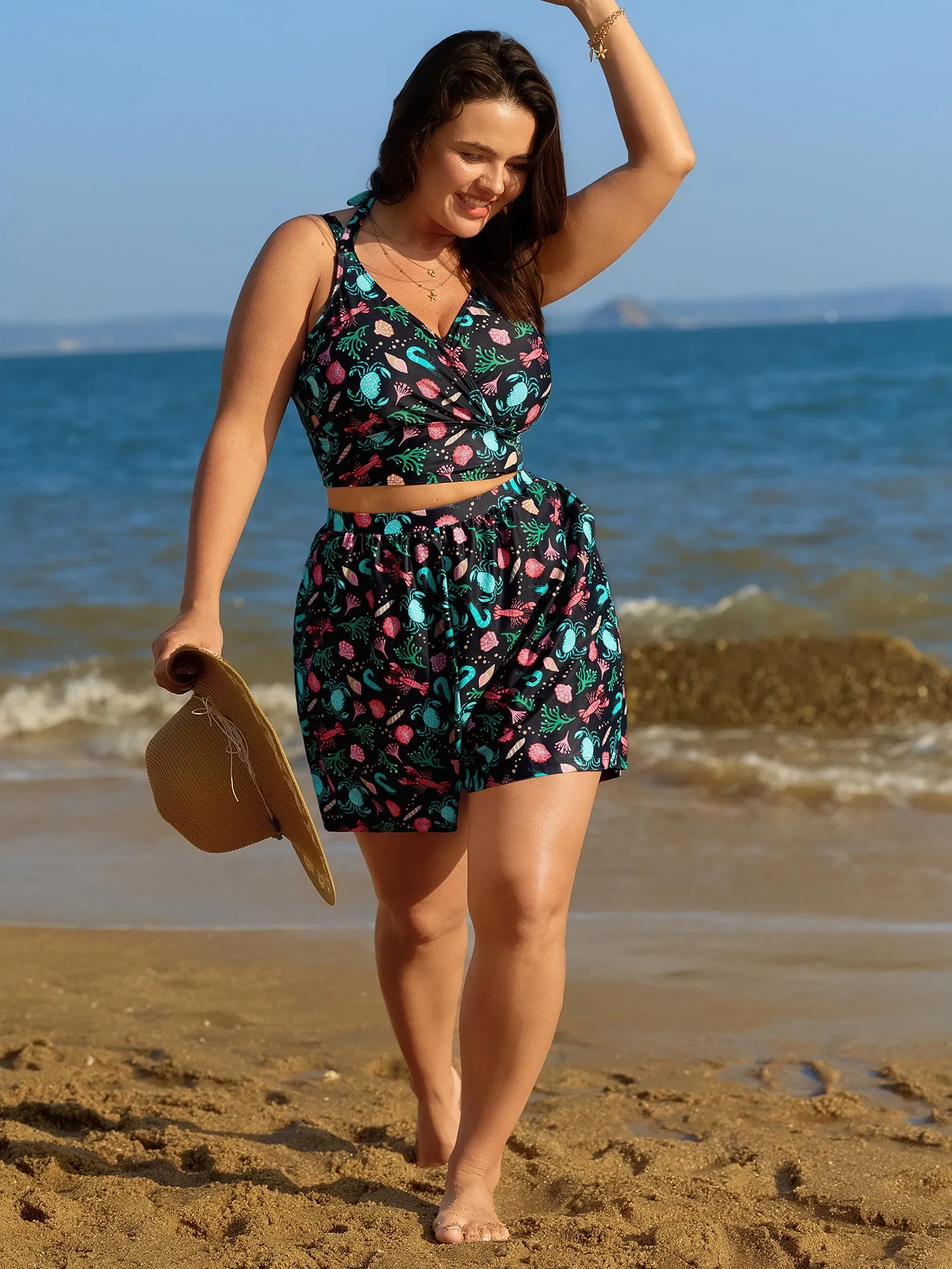 Ocean Print Pockets Swim Shorts sold by Bloomchic product image thumbnail 2