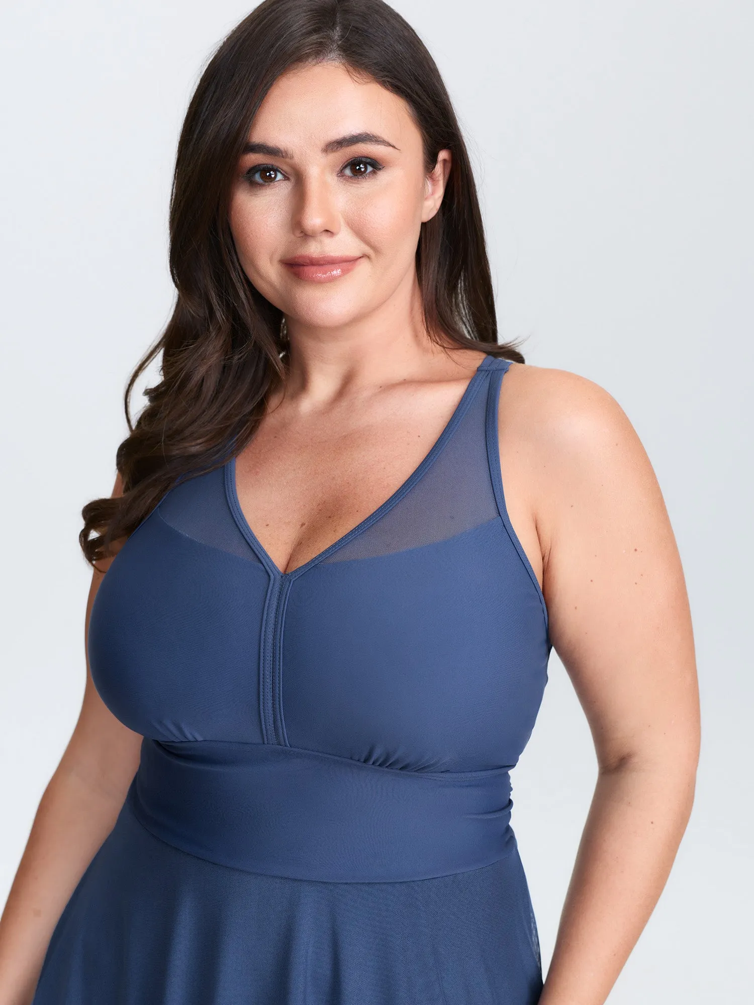 Sheer Layered Crossback Straps Swim Dress sold by Bloomchic product image thumbnail 2