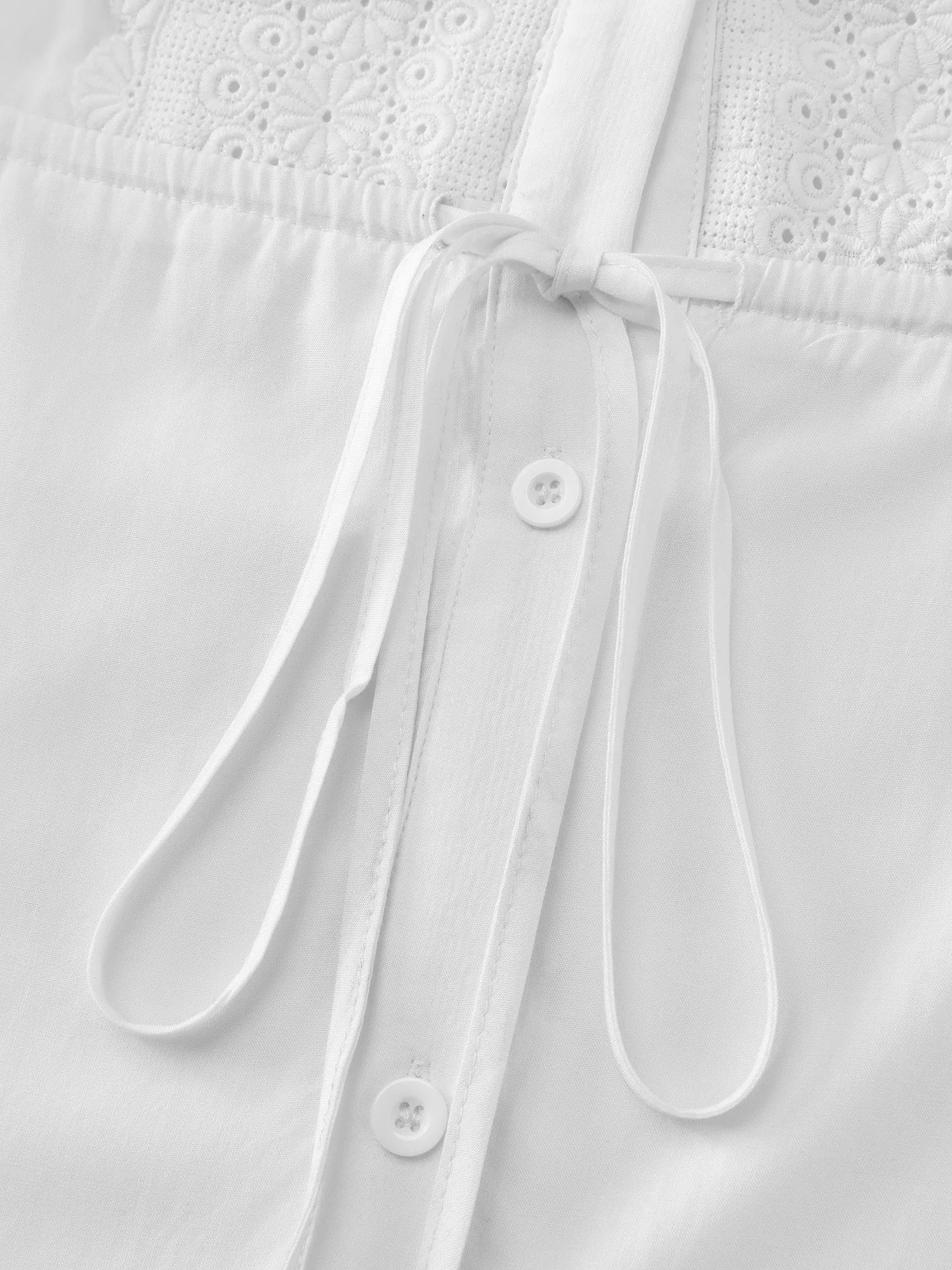 Lace Cut-Out Drawstring Waist Blouse sold by Bloomchic product image thumbnail 5