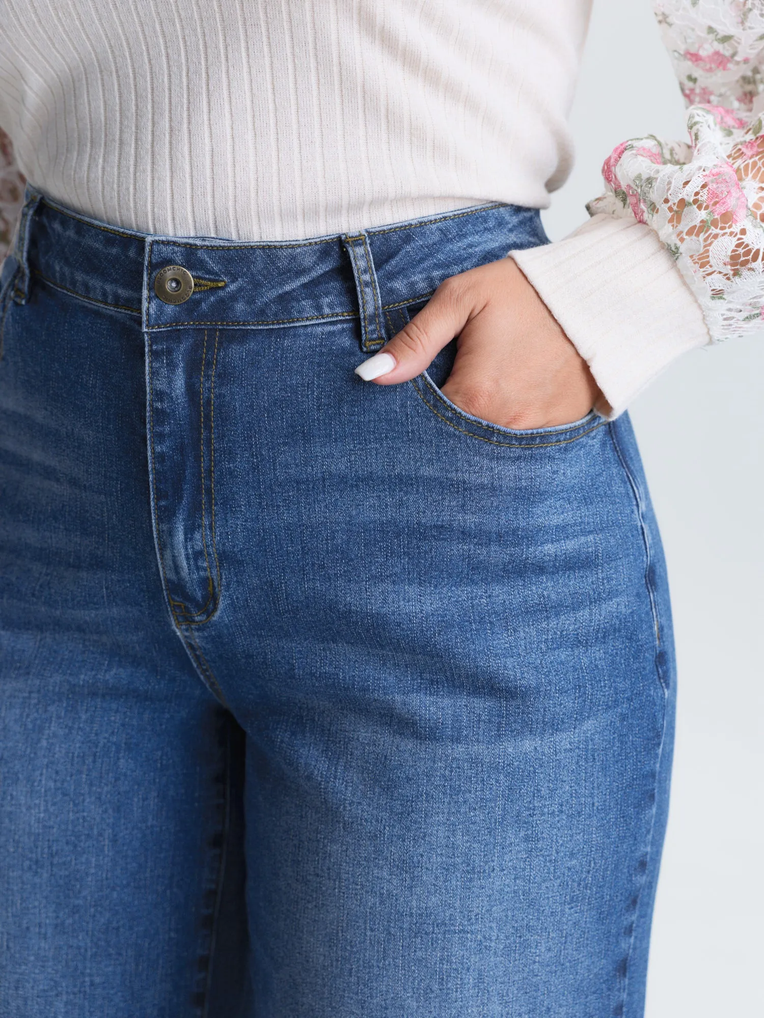 Classic High-Rise Wide-Leg Jeans sold by Bloomchic product image thumbnail 3