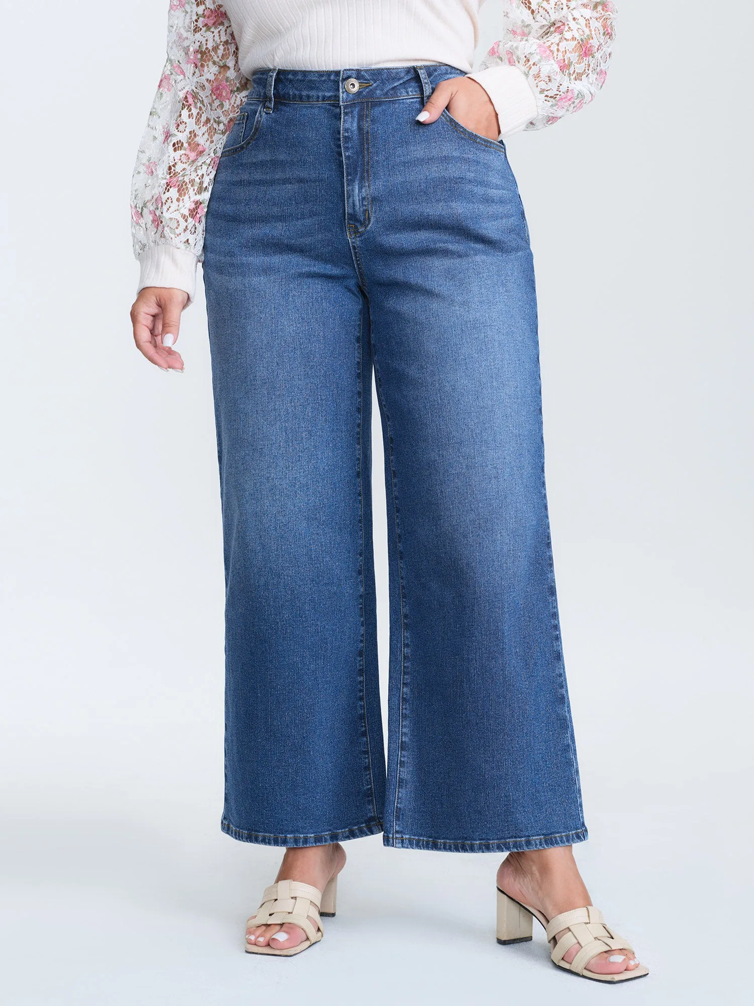 Classic High-Rise Wide-Leg Jeans sold by Bloomchic