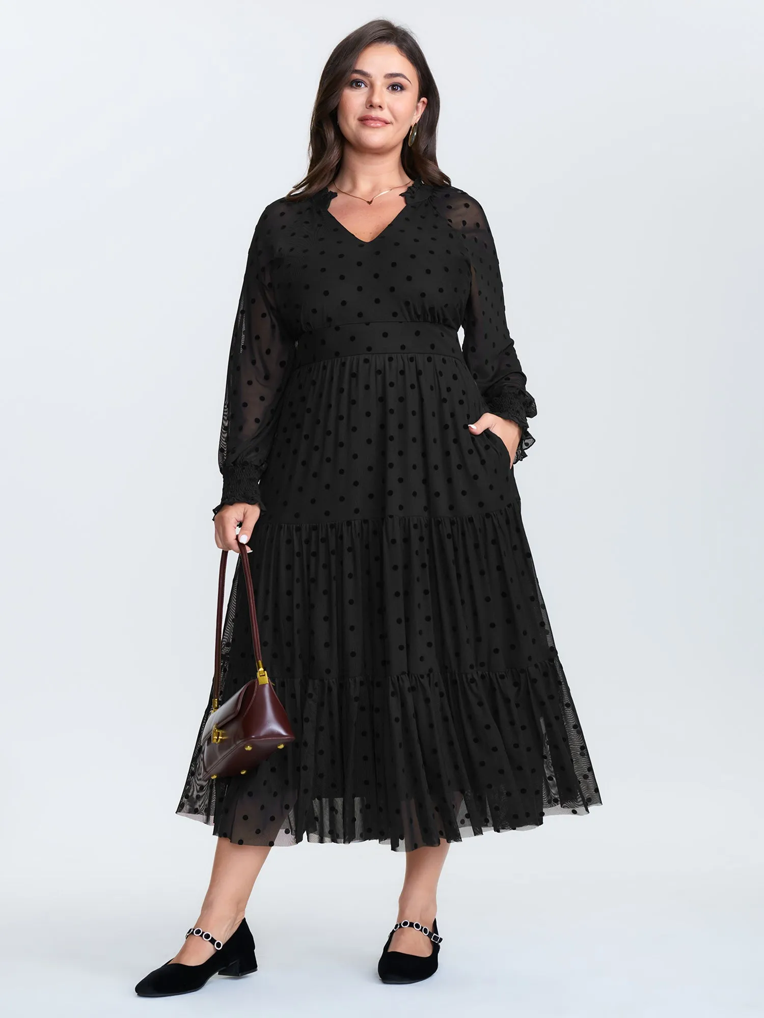 Polka Dot Tulle Sheer Maxi Dress sold by Bloomchic product image thumbnail 3