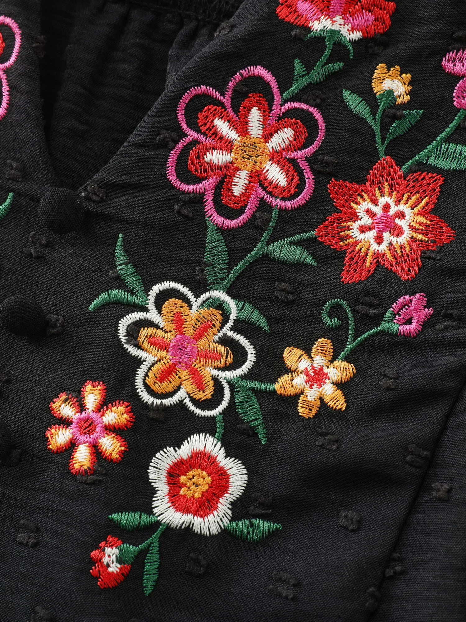 Multicolor Floral Embroidered Flowy Blouse sold by Bloomchic product image thumbnail 5