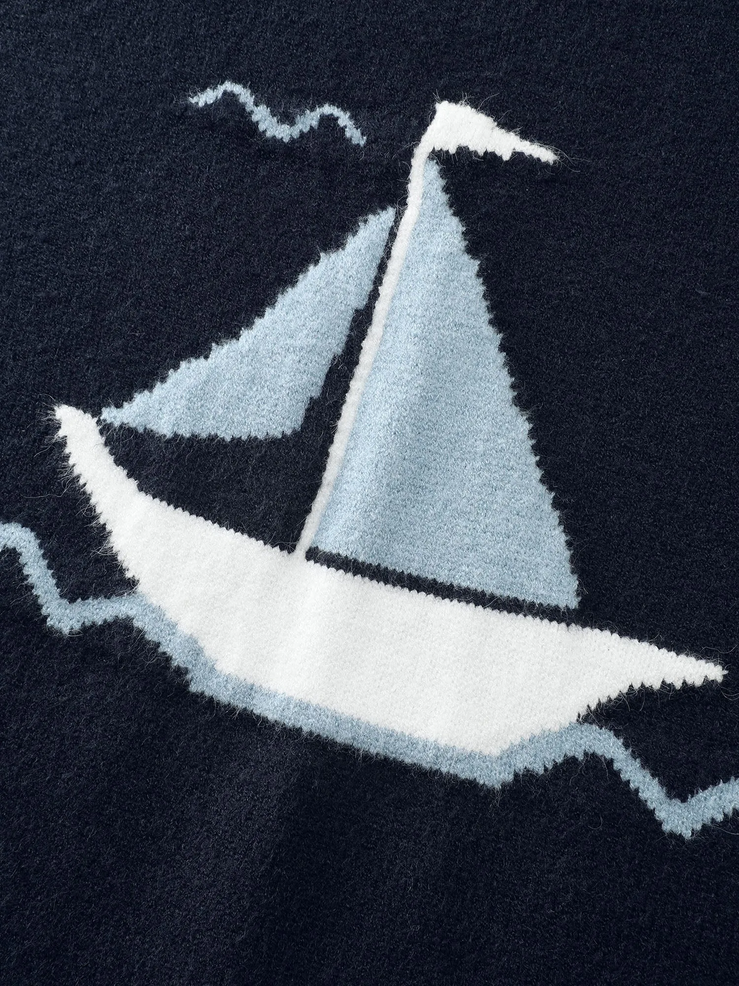 Jacquard Sail Pattern Color Contrast Pullover sold by Bloomchic product image thumbnail 5