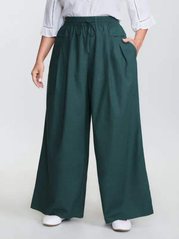 Supersoft Wide Waistband Drawstring Pants made by Bloomchic