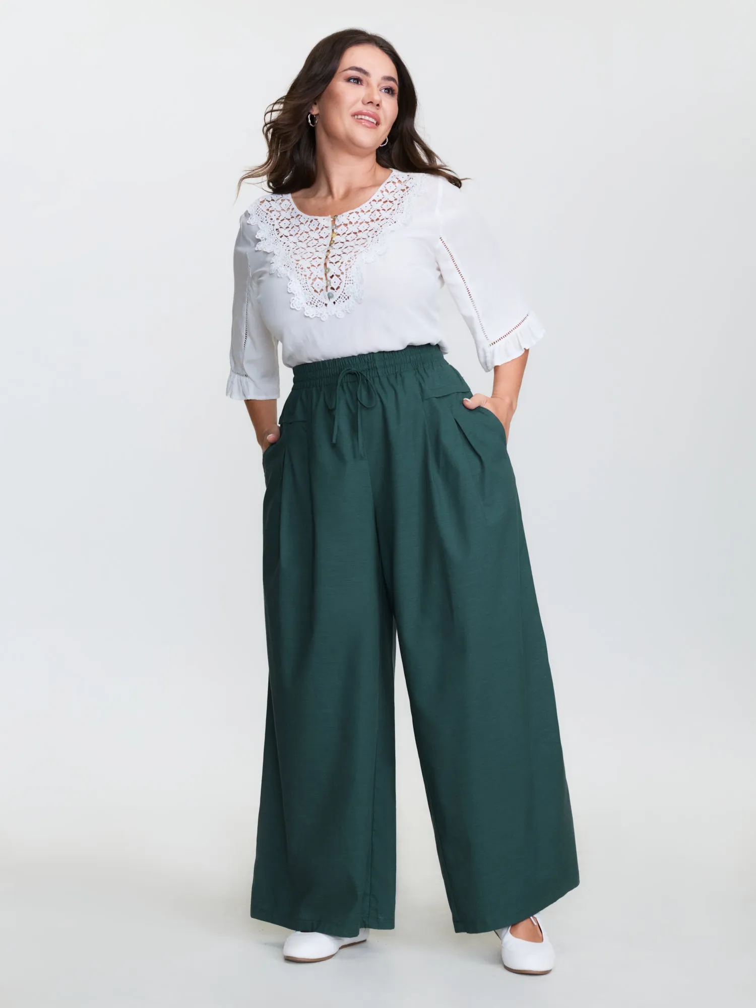 Supersoft Wide Waistband Drawstring Pants sold by Bloomchic product image thumbnail 2