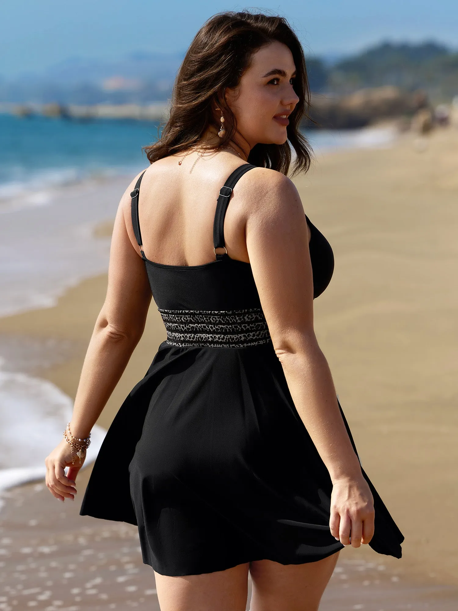 Anti-Float Ties Leopard Print Swim Dress sold by Bloomchic product image thumbnail 5