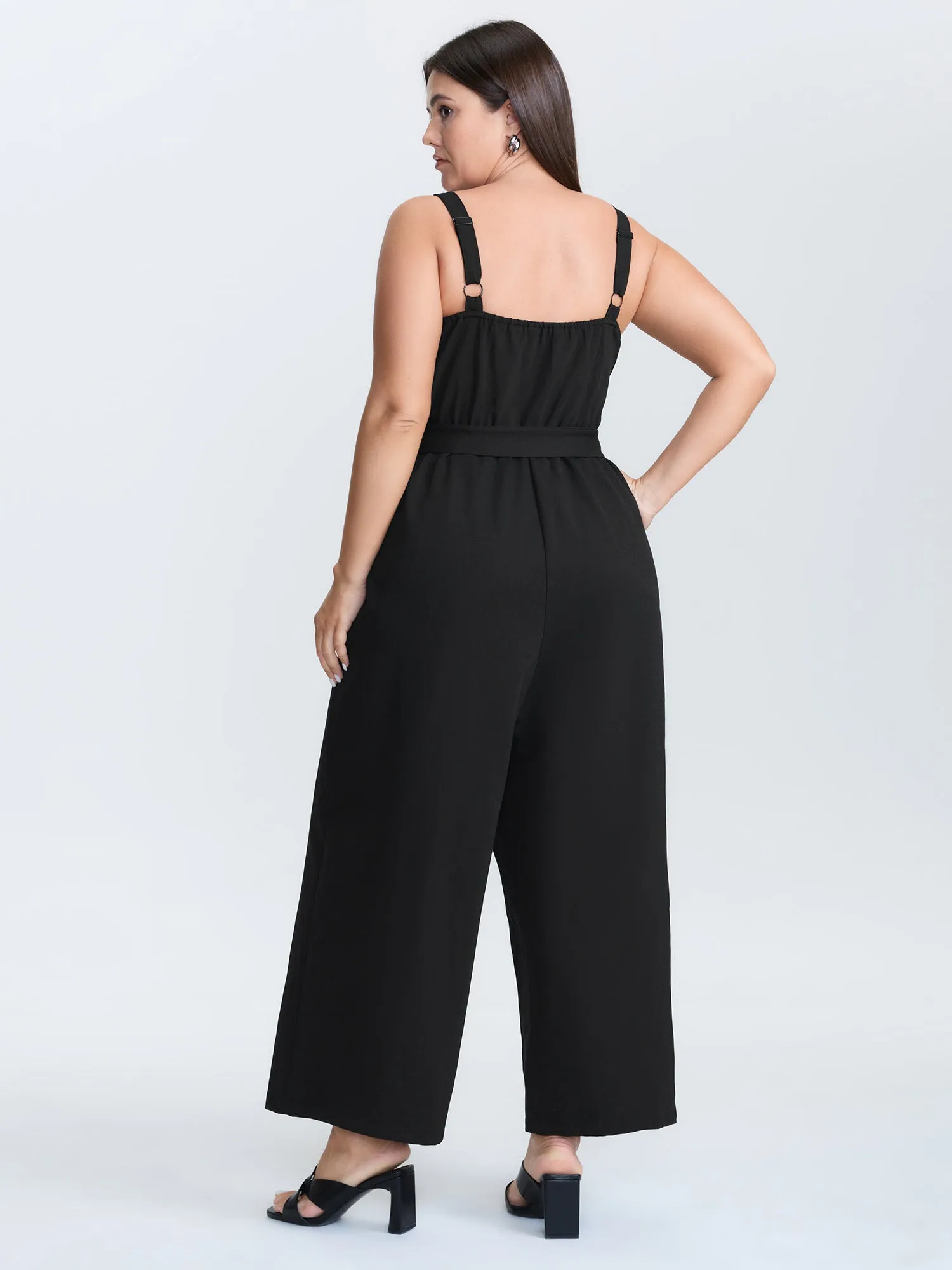Belted Button Placket Adjustable Jumpsuit sold by Bloomchic product image thumbnail 4