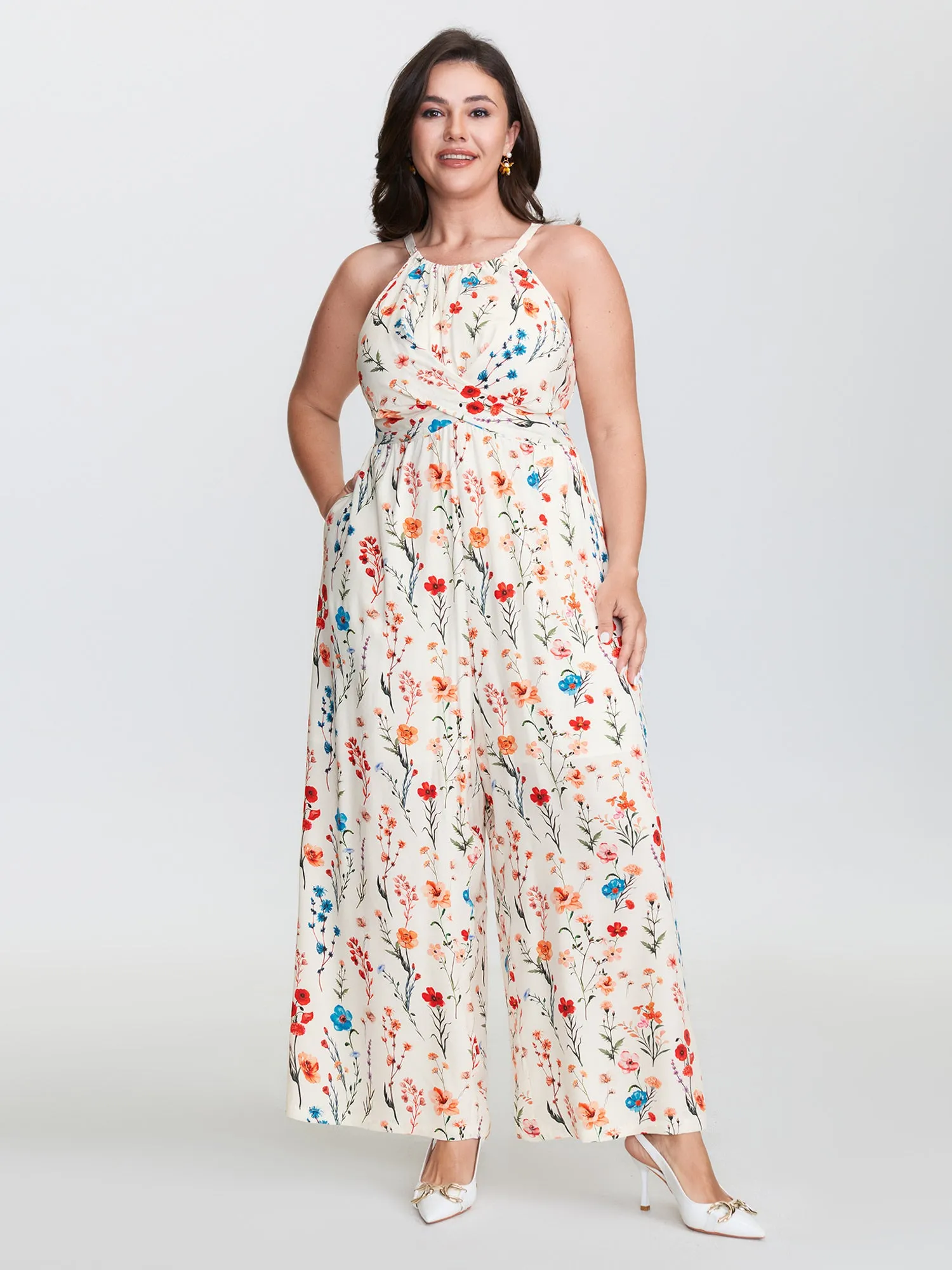 Blooming Florals Waist-Tie Jumpsuit sold by Bloomchic product image thumbnail 3