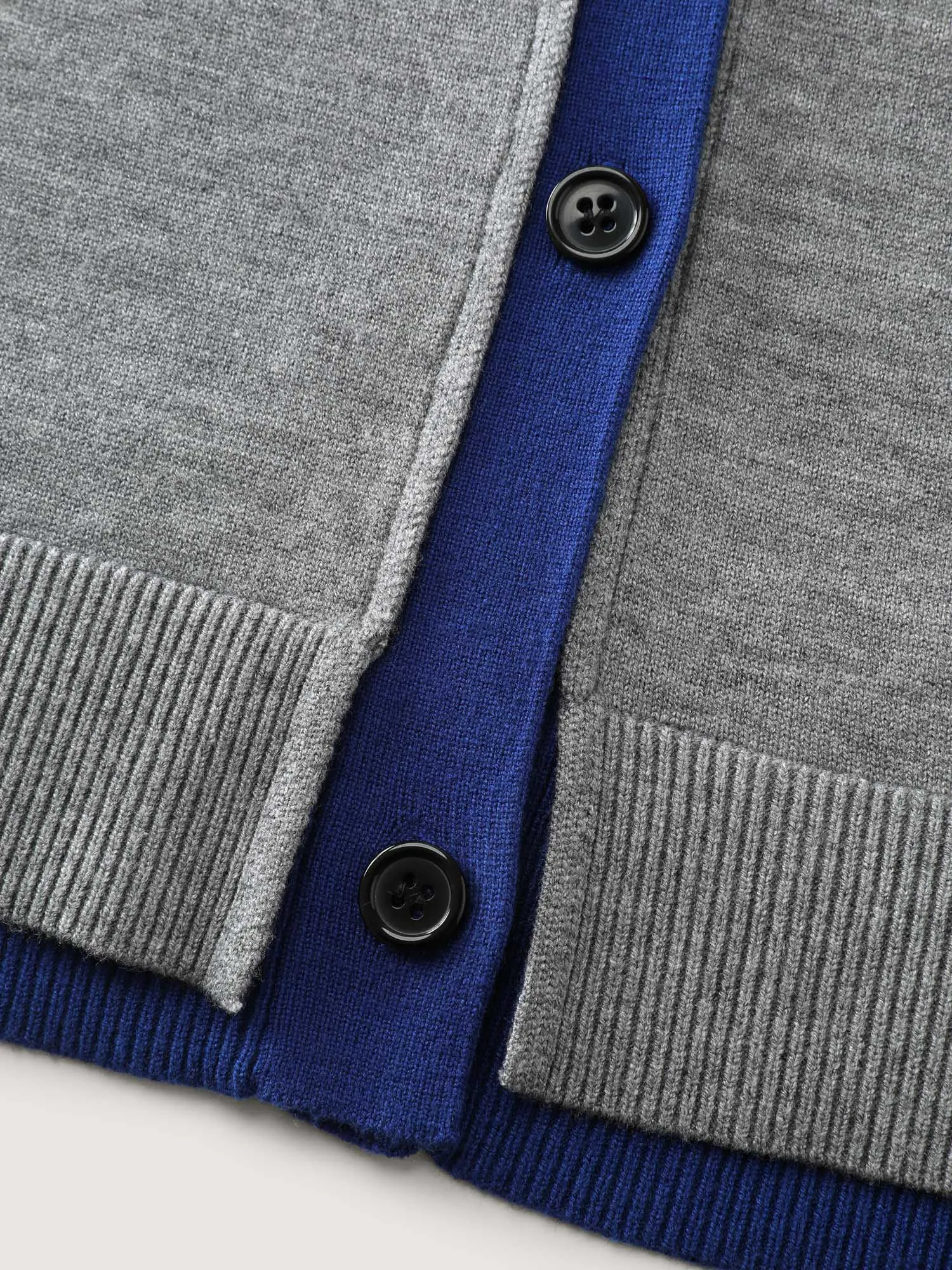 2-in-1 Color Contrast Ribbed Hem Knit Cardigan sold by Bloomchic product image thumbnail 5