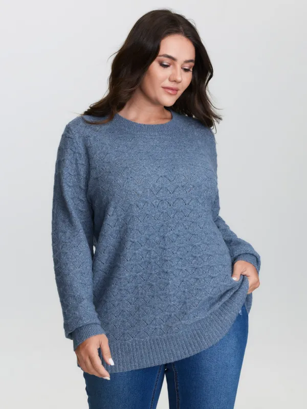 Textured Cut-Out Ribbed Hem Knit Cardigan sold by Bloomchic